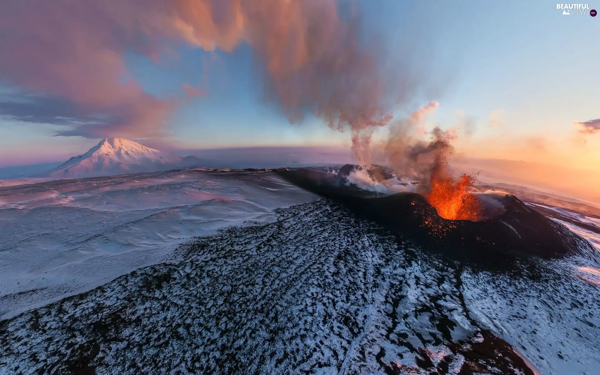 Lava, volcano, smoke