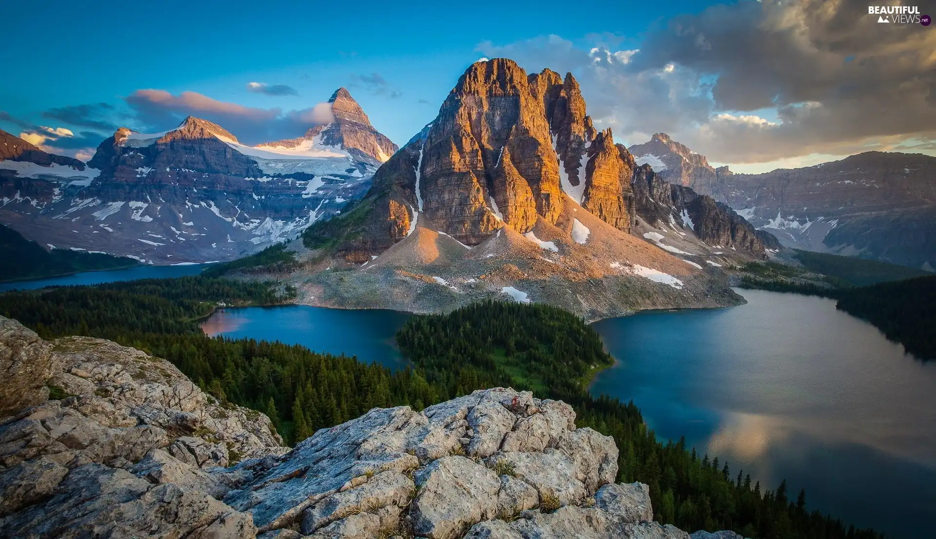 Alberta, Canada, lake, rocks, Mountains