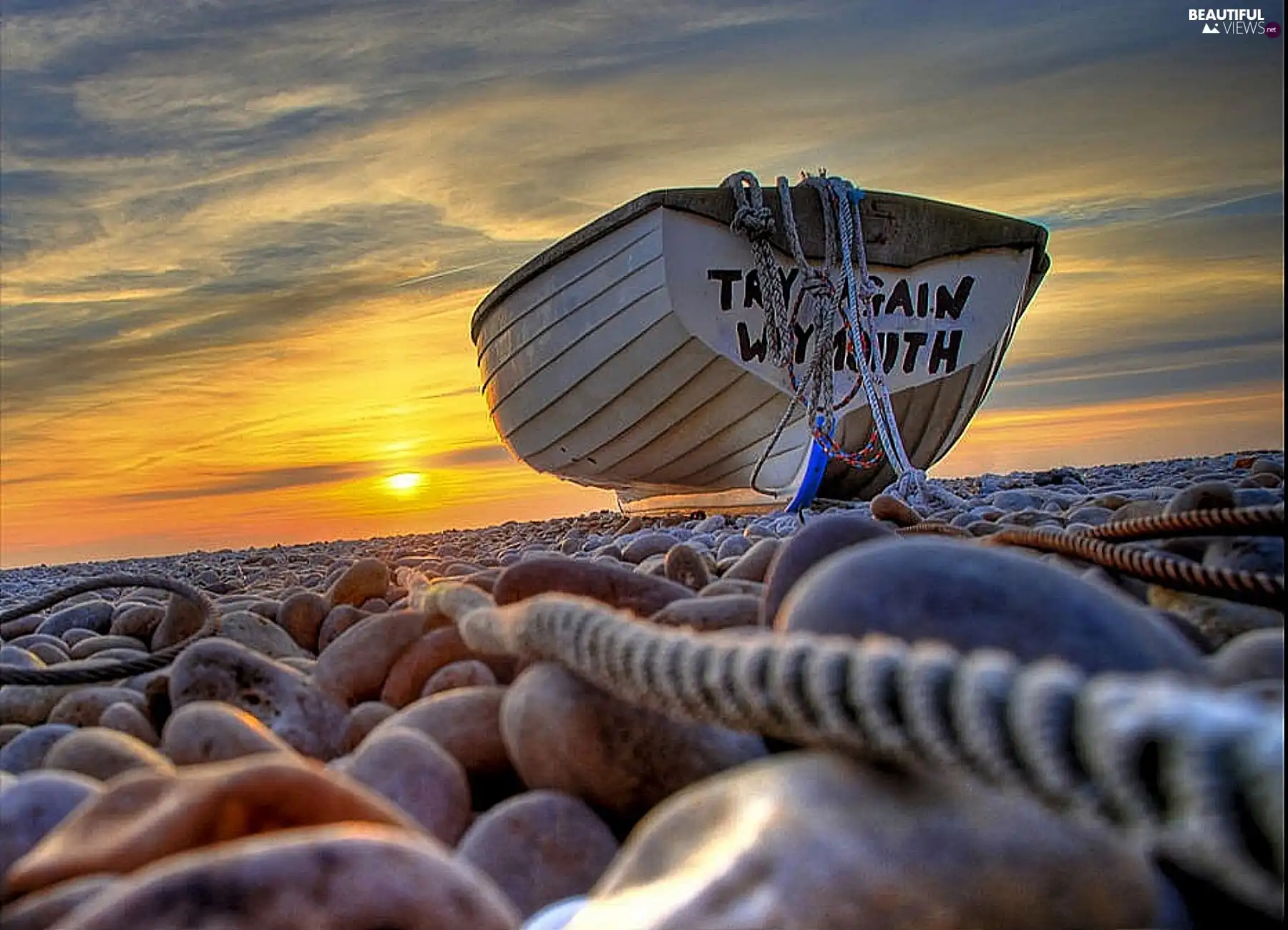 west, sea, Boat, sun