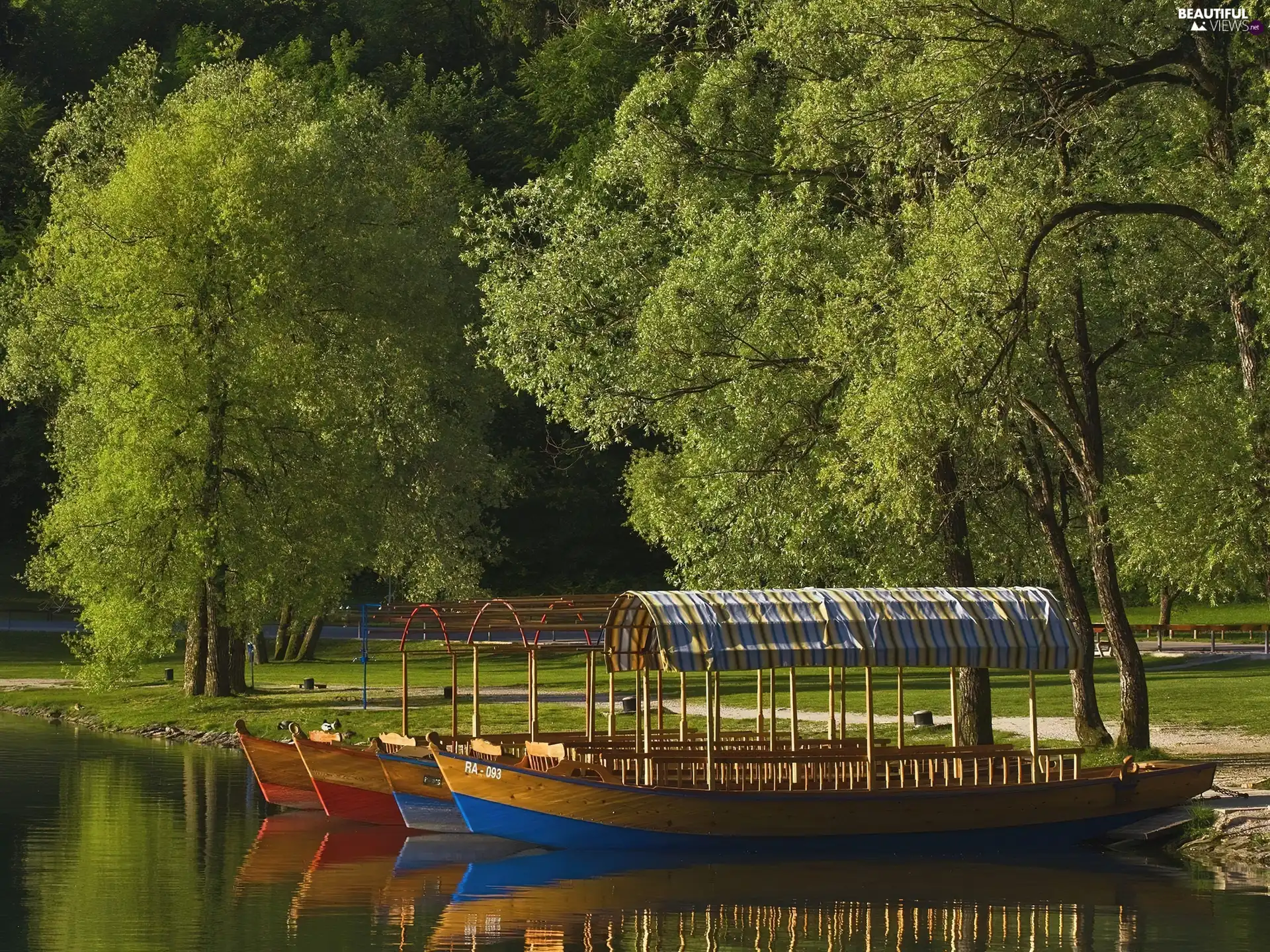 Boats, Park, lake