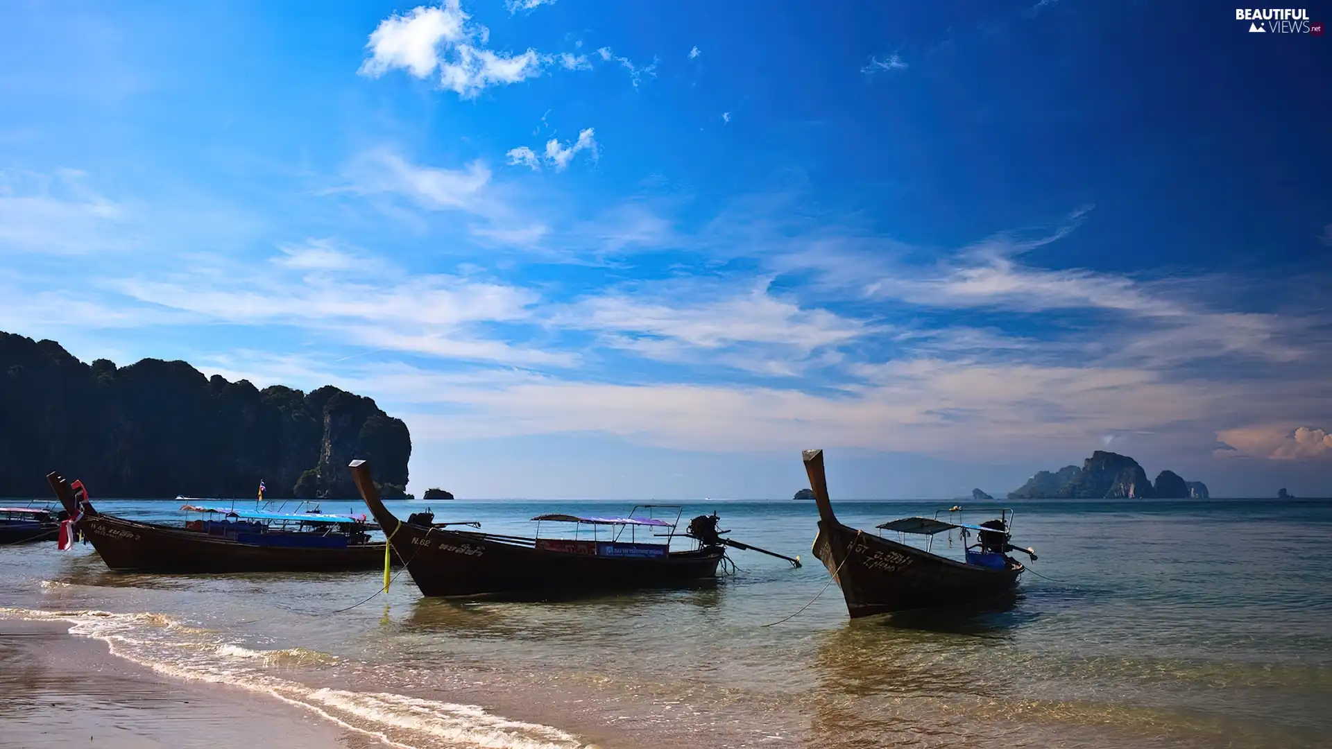 boats, sea, moored