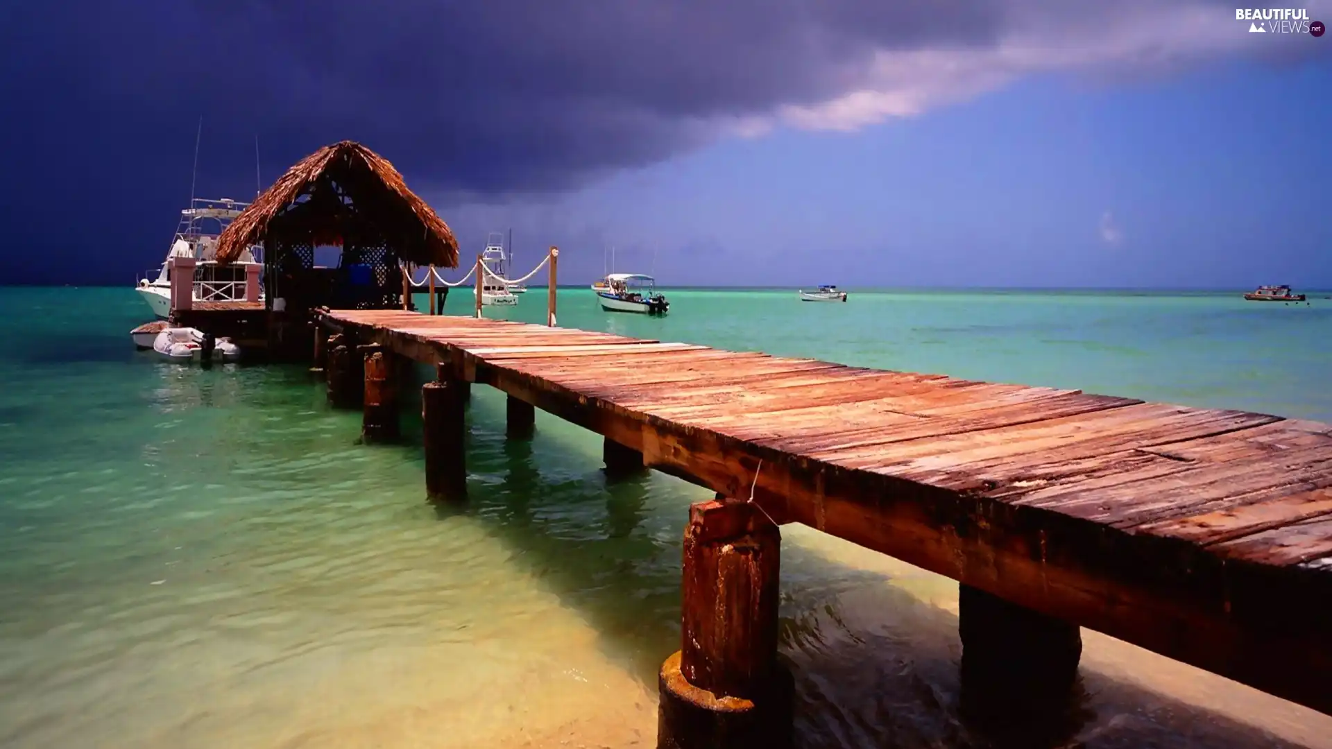 boats, sea, pier