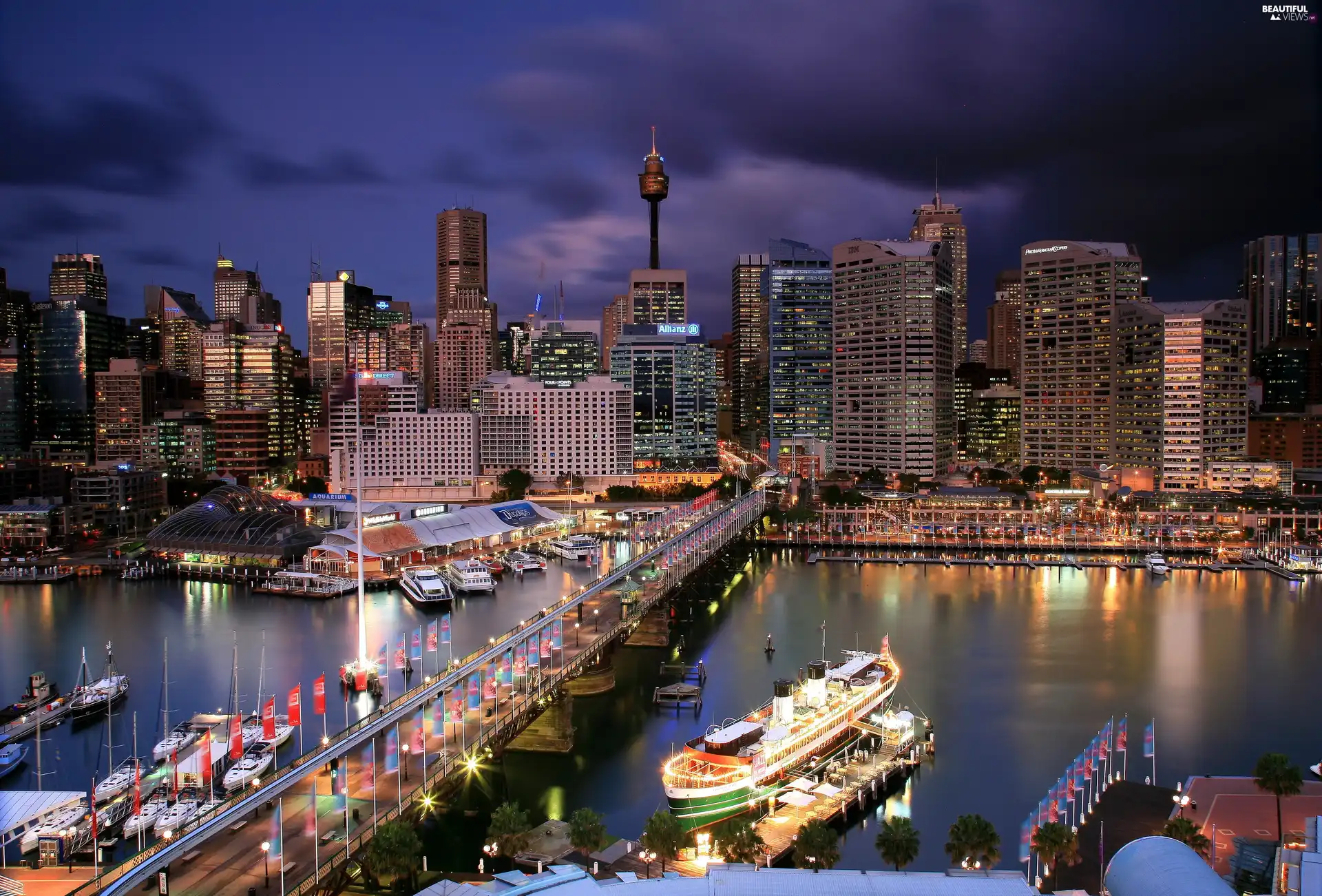 bridge, River, Australia, skyscrapers, Sydney