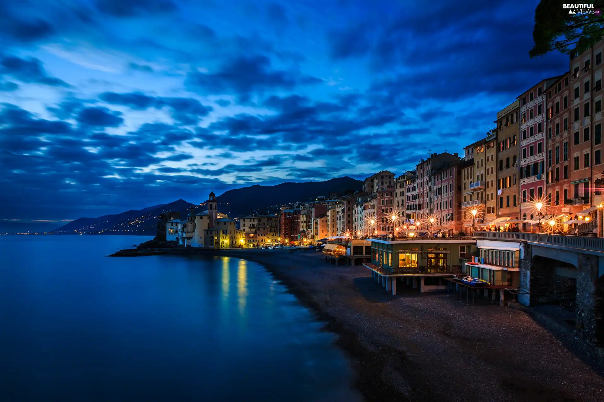 Camogli, Italy, Beaches, Town, sea