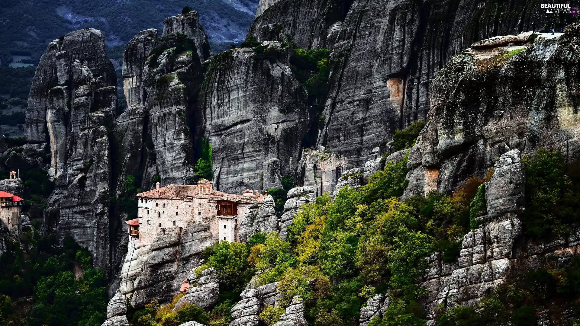 cloister, Mountains, rocks