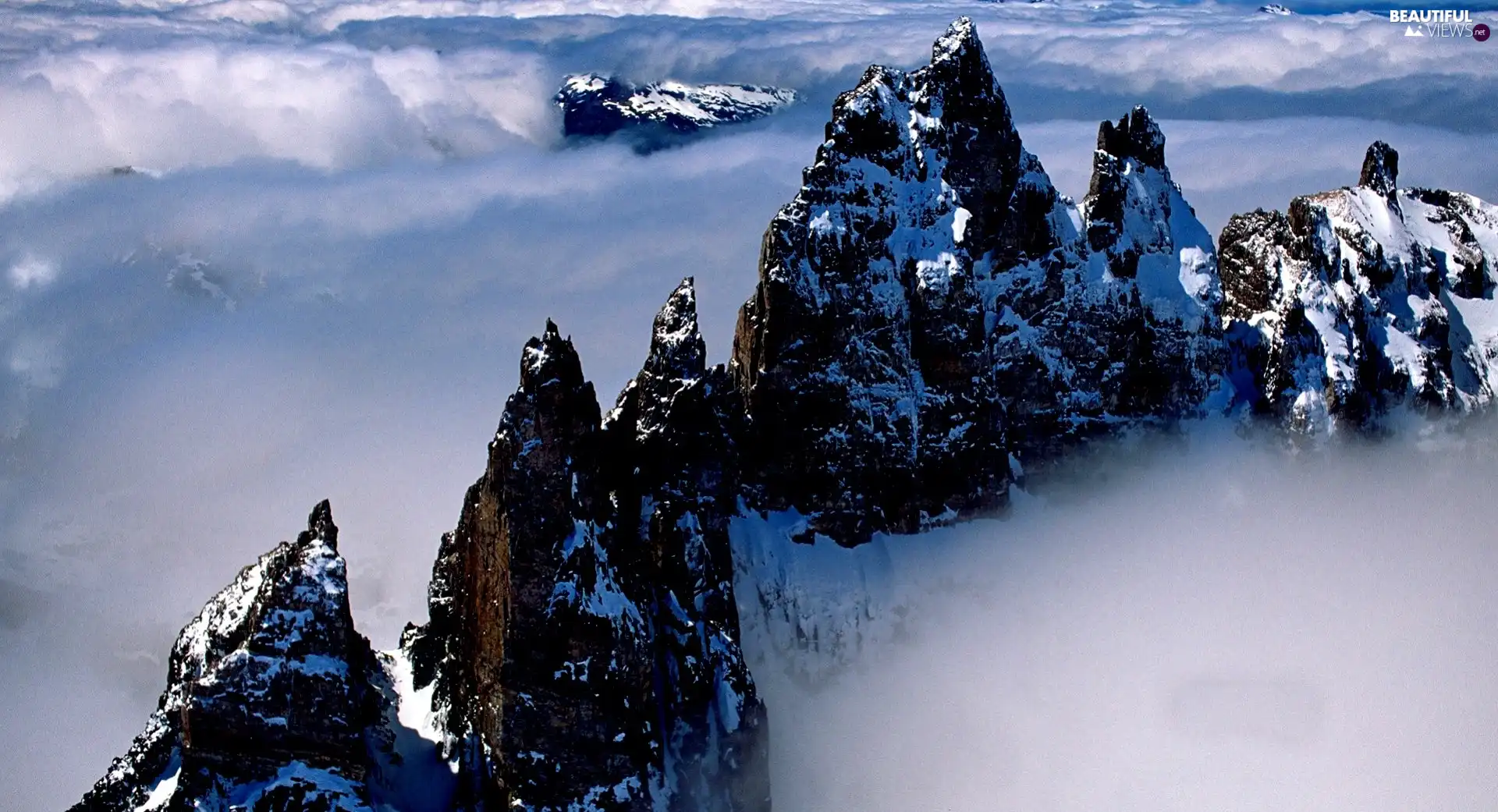 Mountains, ##, cloud, peaks