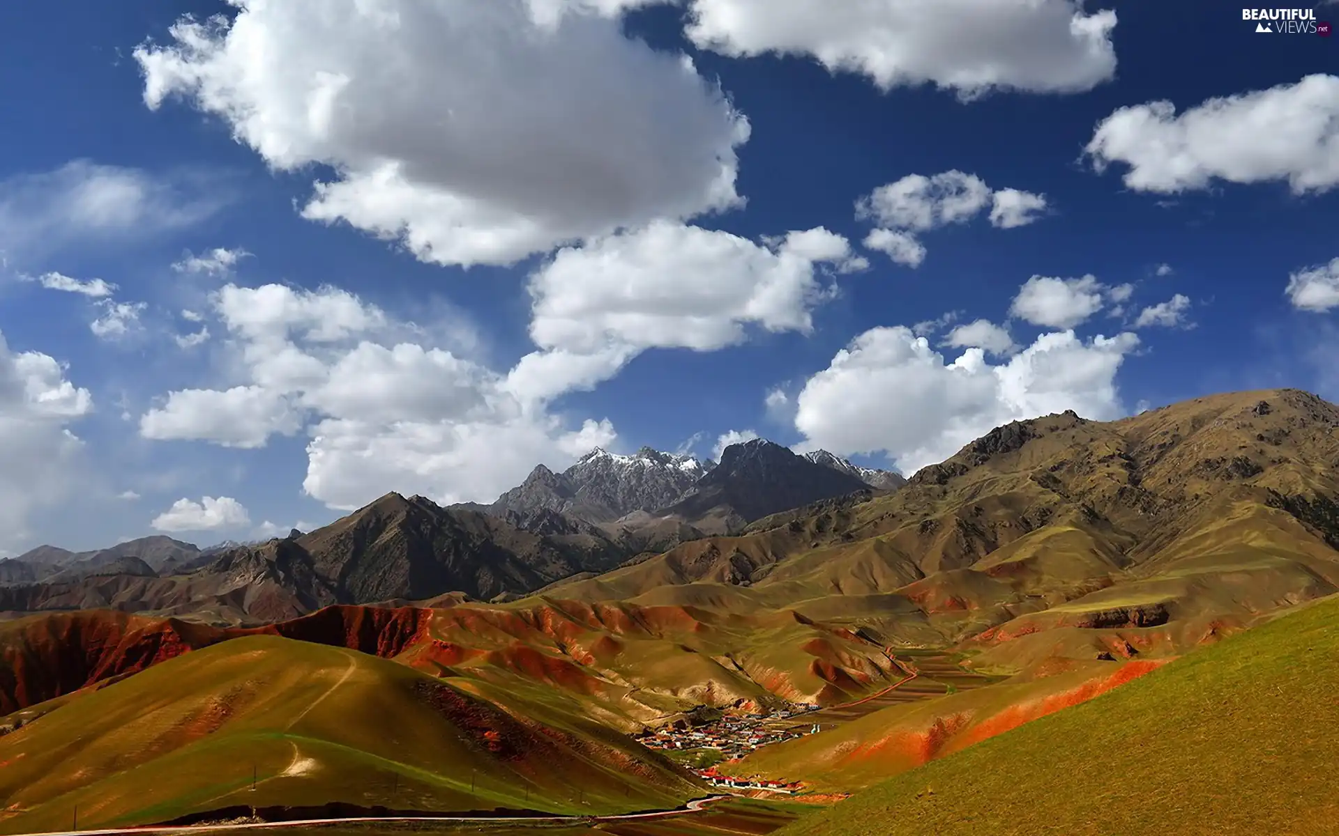 clouds, Mountains, colony