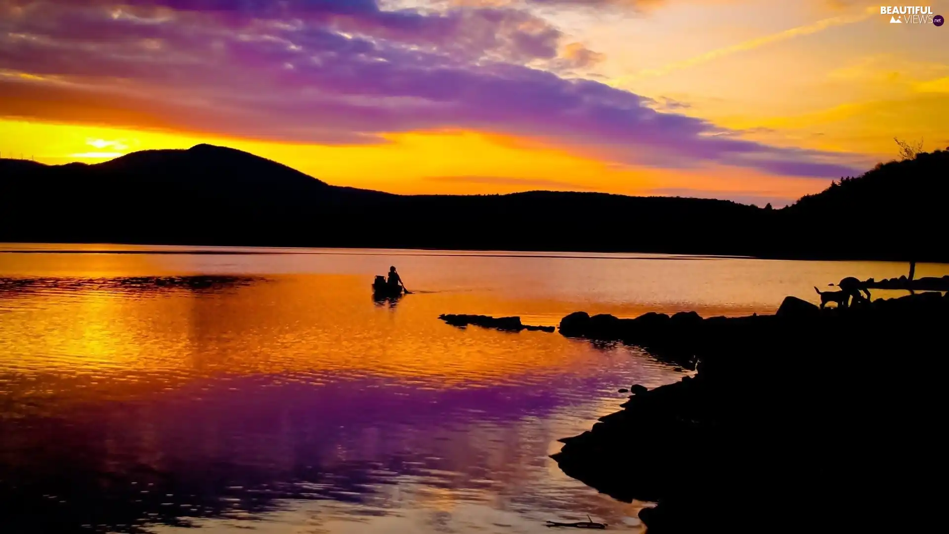 clouds, lake, color