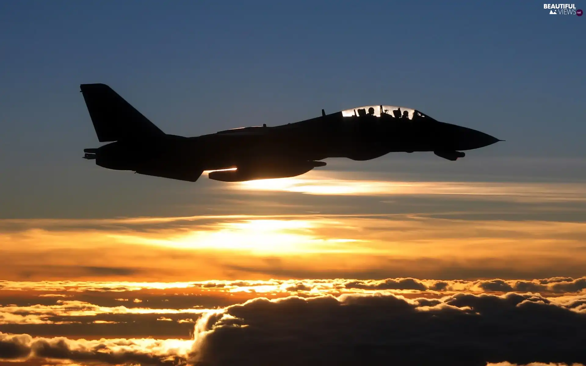 plane, sun, clouds, west