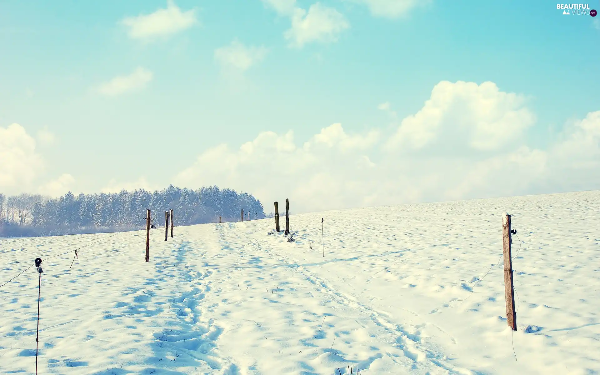 clouds, winter, snow