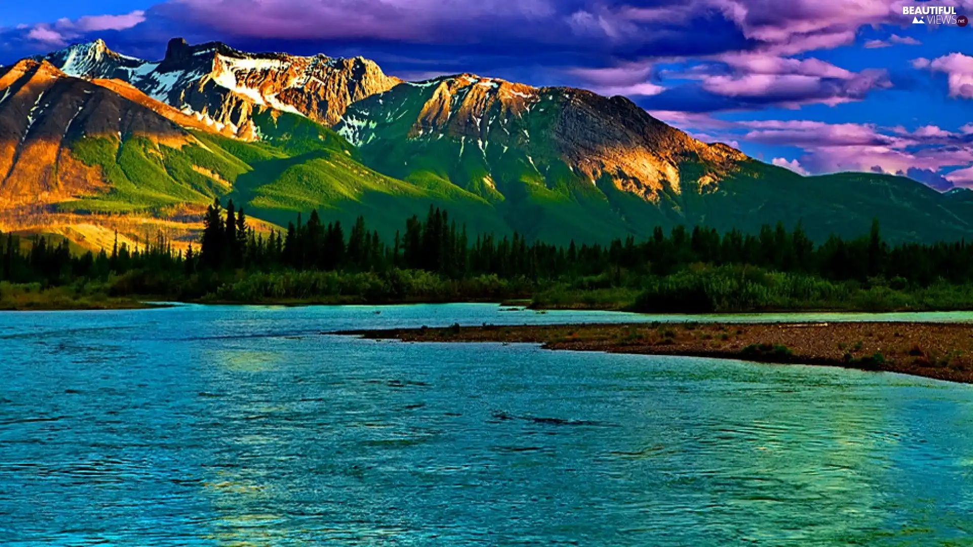 Coast, Mountains, lake