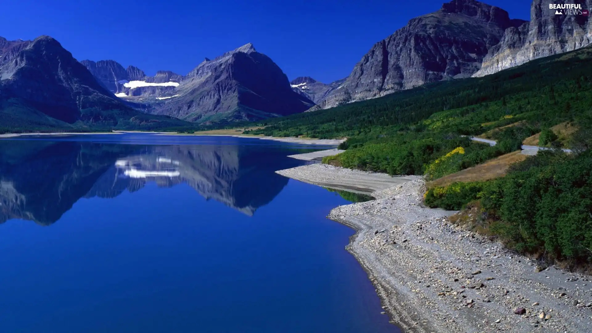 Coast, Mountains, lake