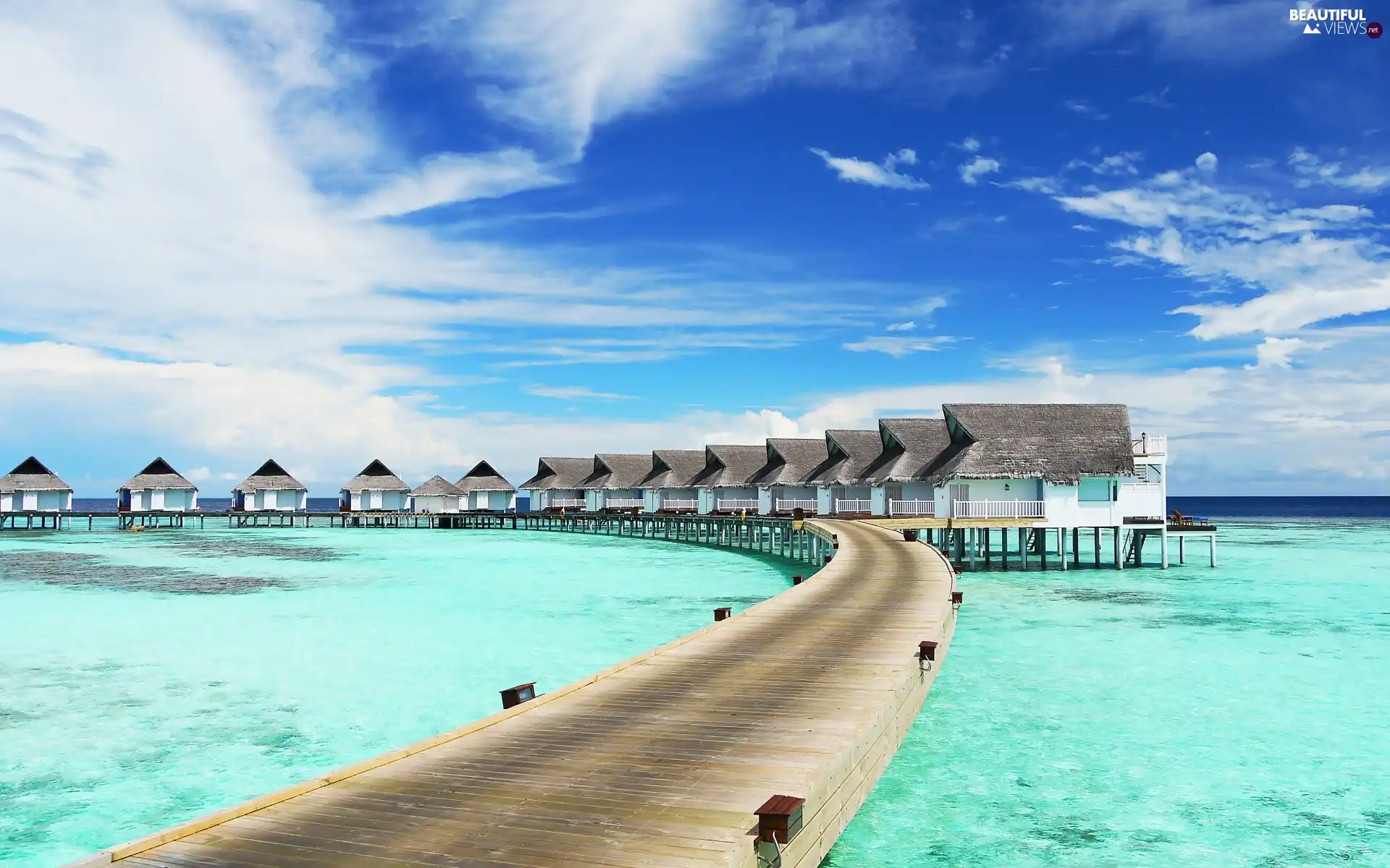 complex, The hotel, clouds, sea, Sky, Houses, Hotel hall, pier