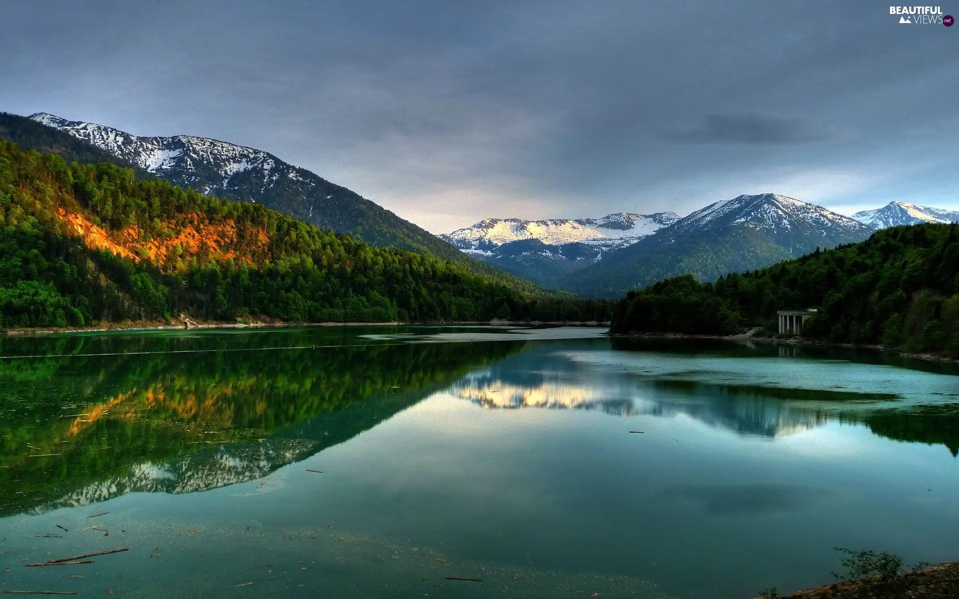 Mountain Forest, Sylvenstein, Germany, lake