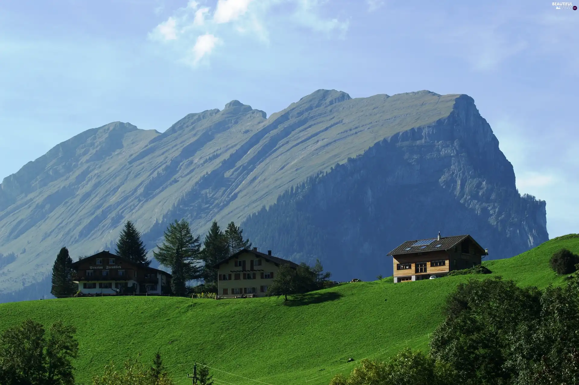 Kanisfluh, Meadow, Houses, Austria