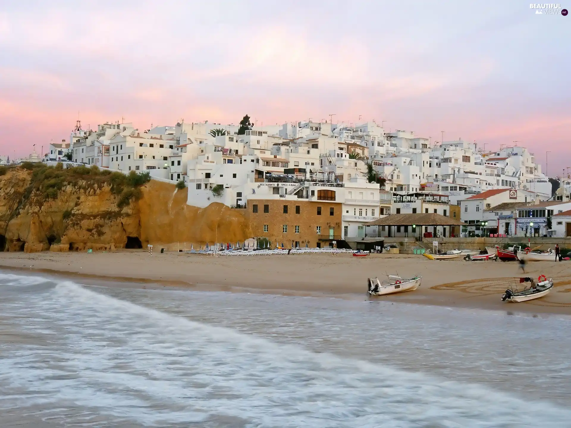 Portugal, sea, Houses, Albufeira