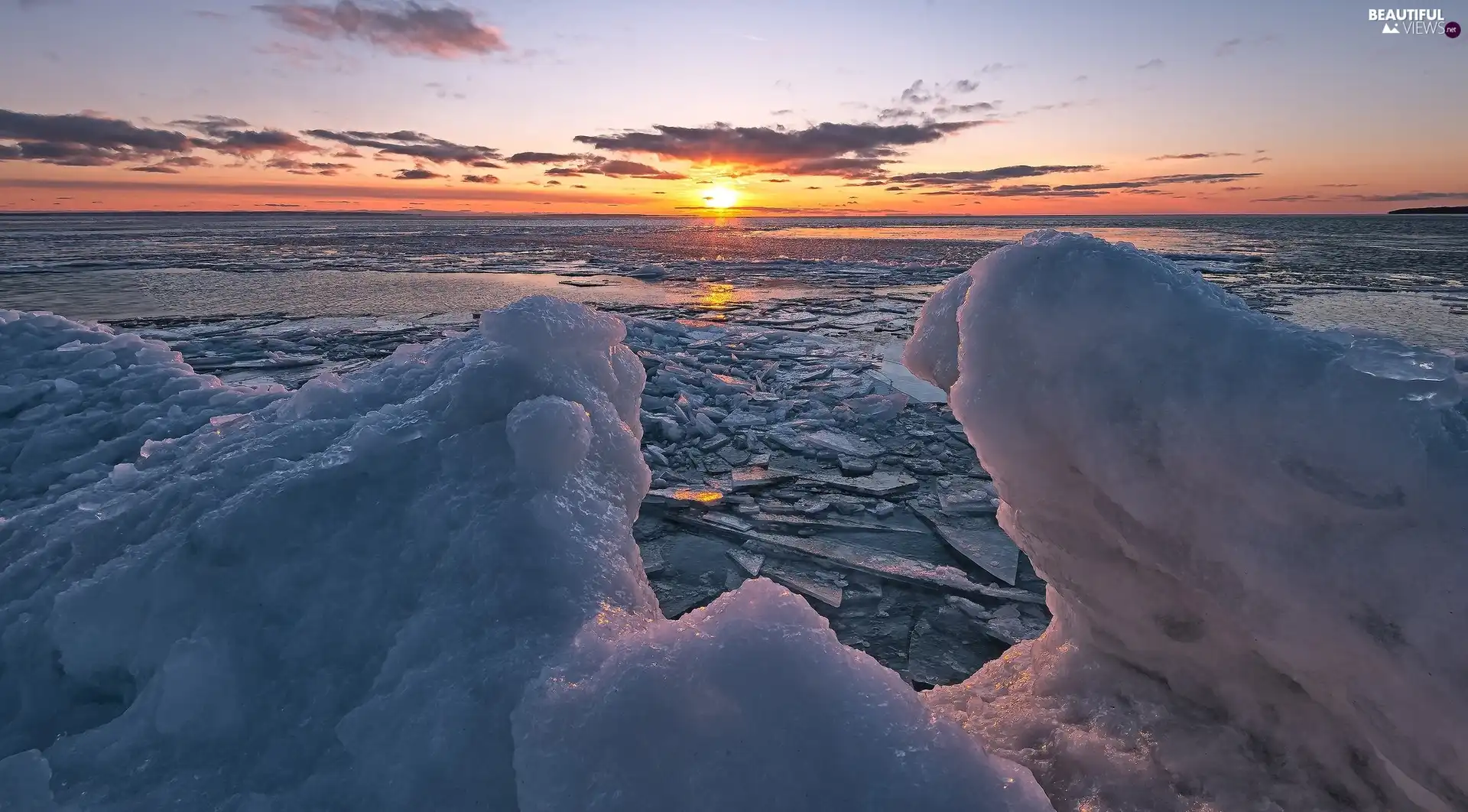Great Sunsets, sea, Icecream - Beautiful views wallpapers: 2048x1133