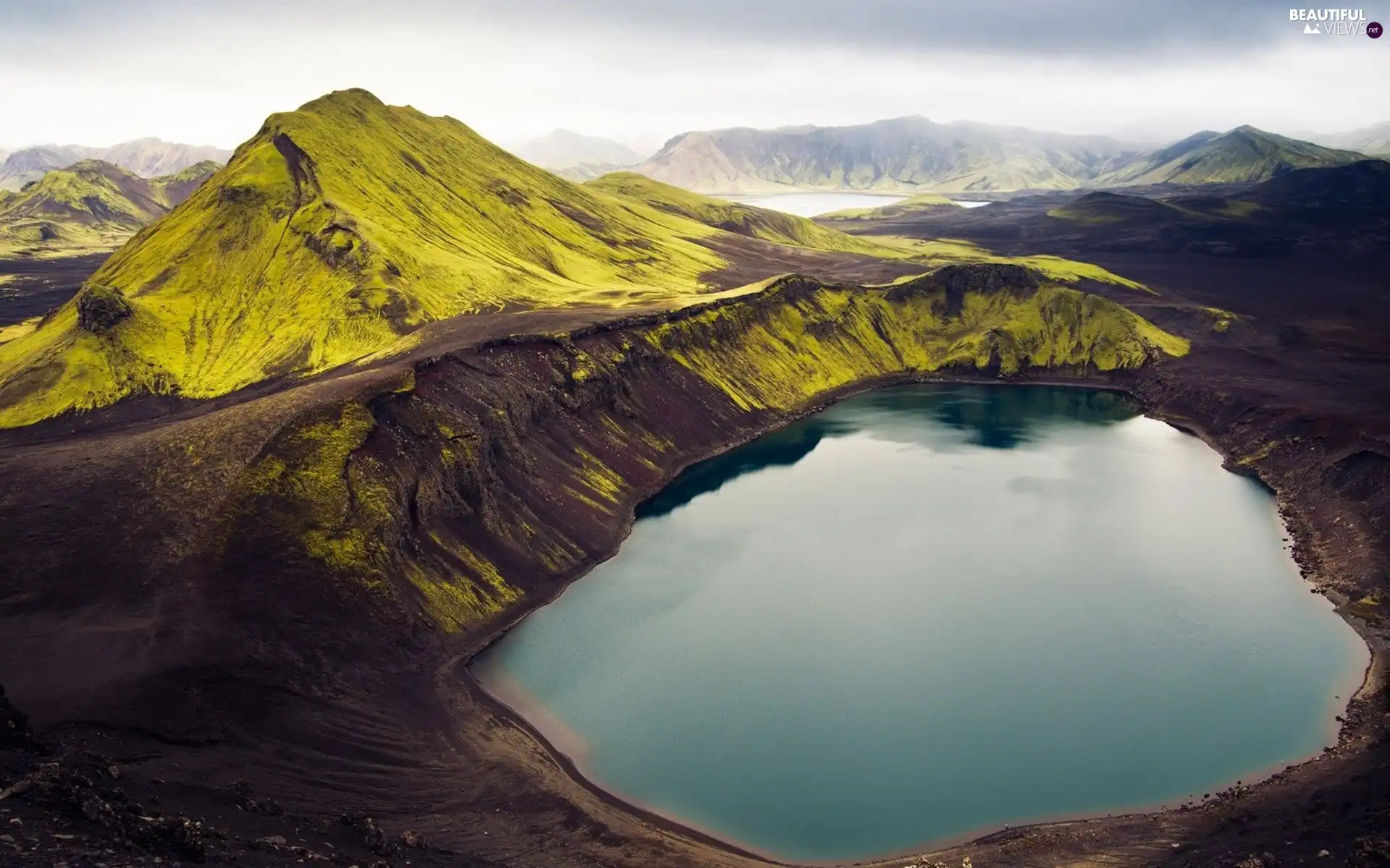 Mountains, lake