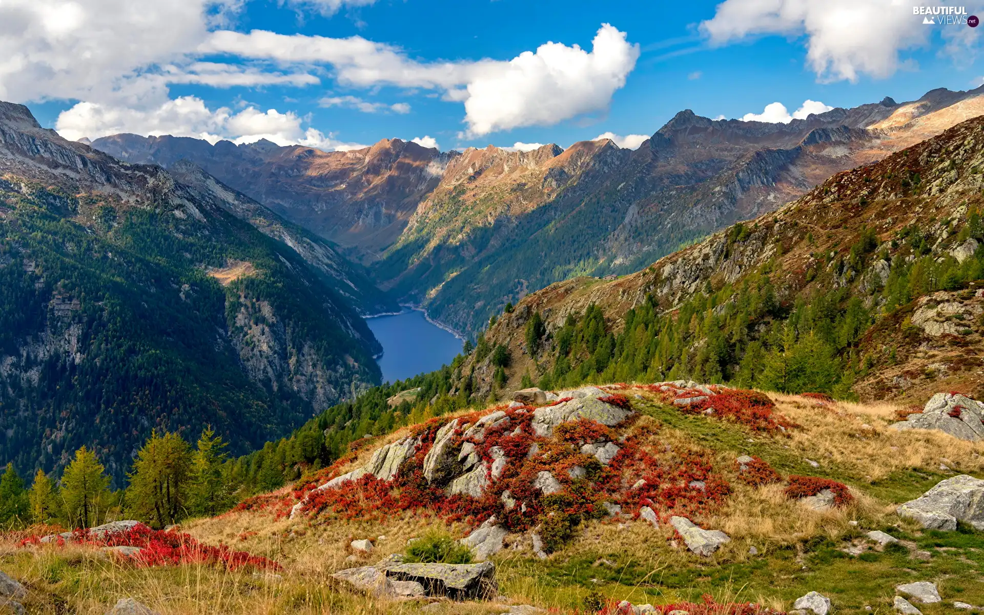 lake, Mountains, Valley