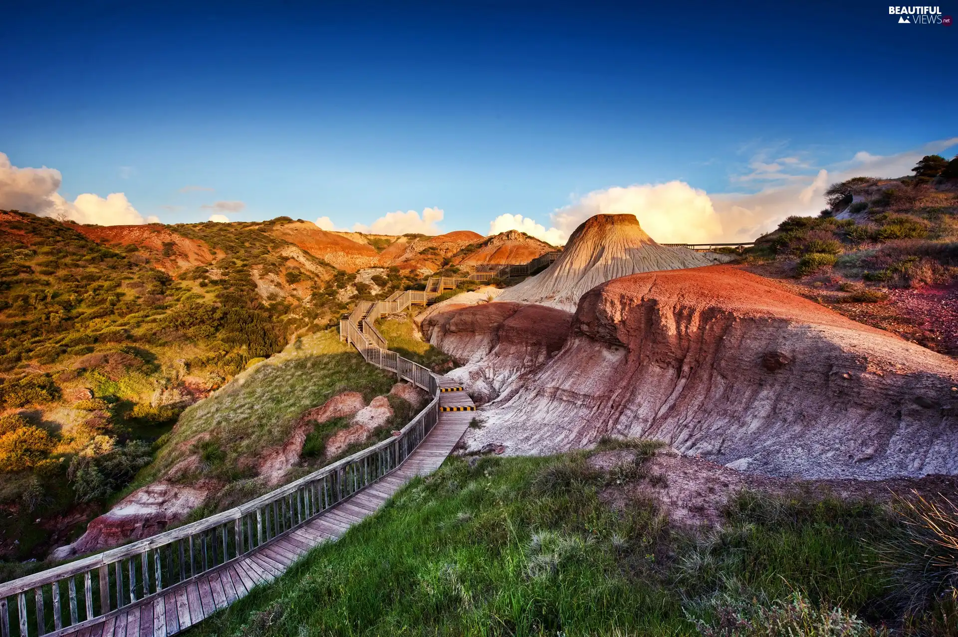 landscape, Mountains, Platform