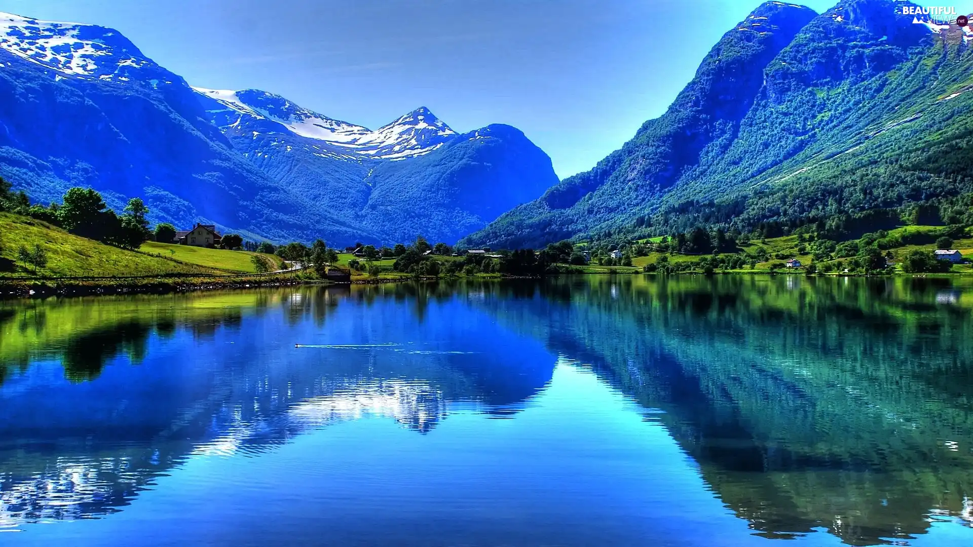 lake, Mountains