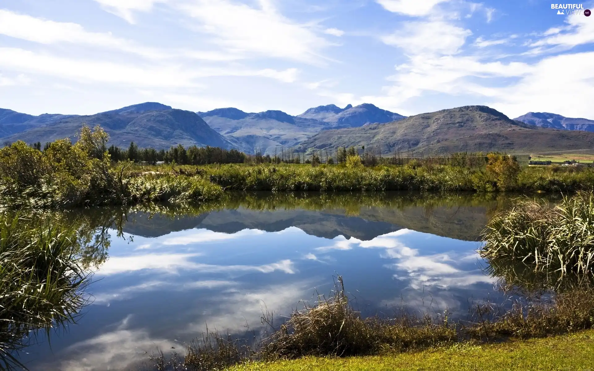 lake, Mountains