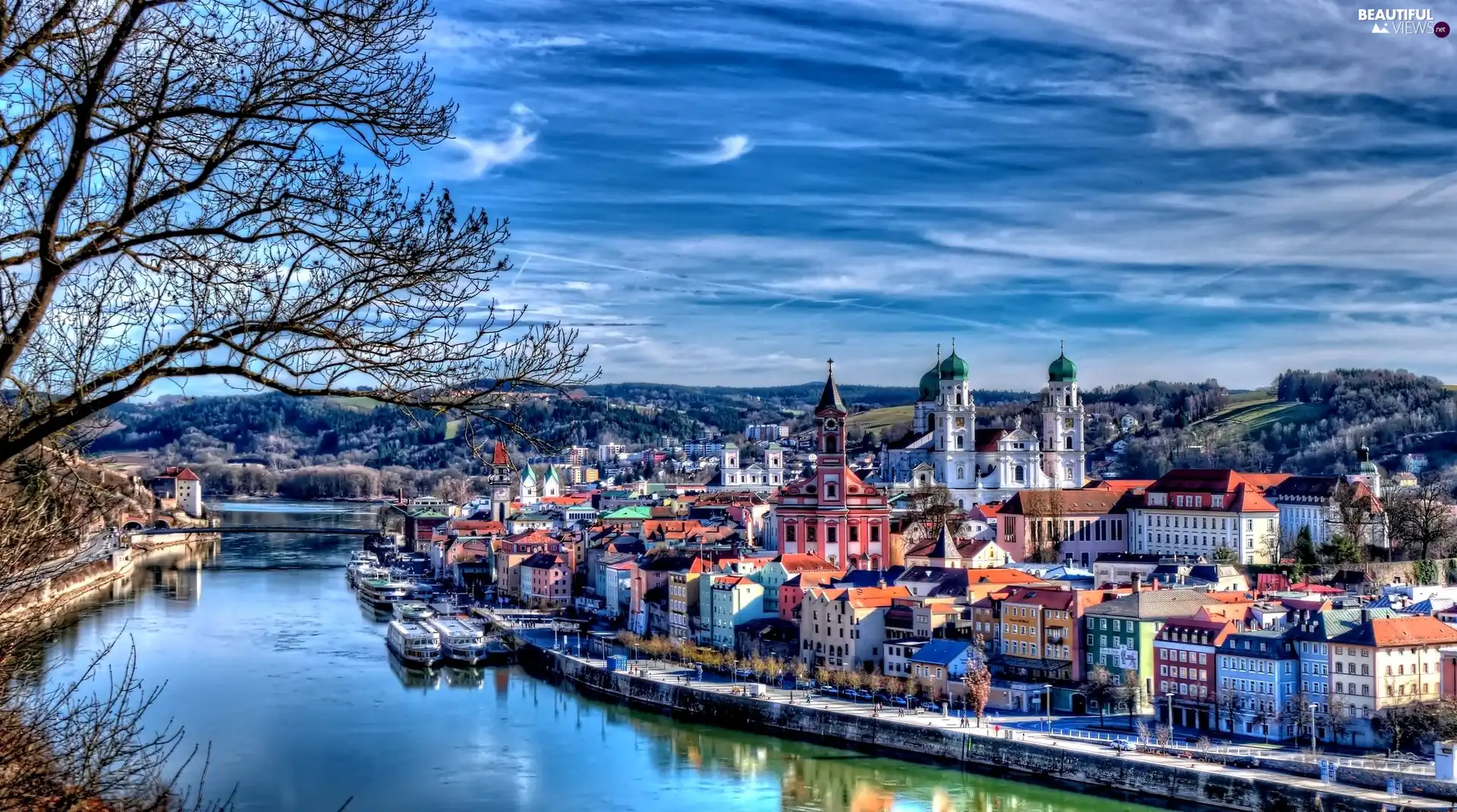 Passau, Germany, panorama, town, River