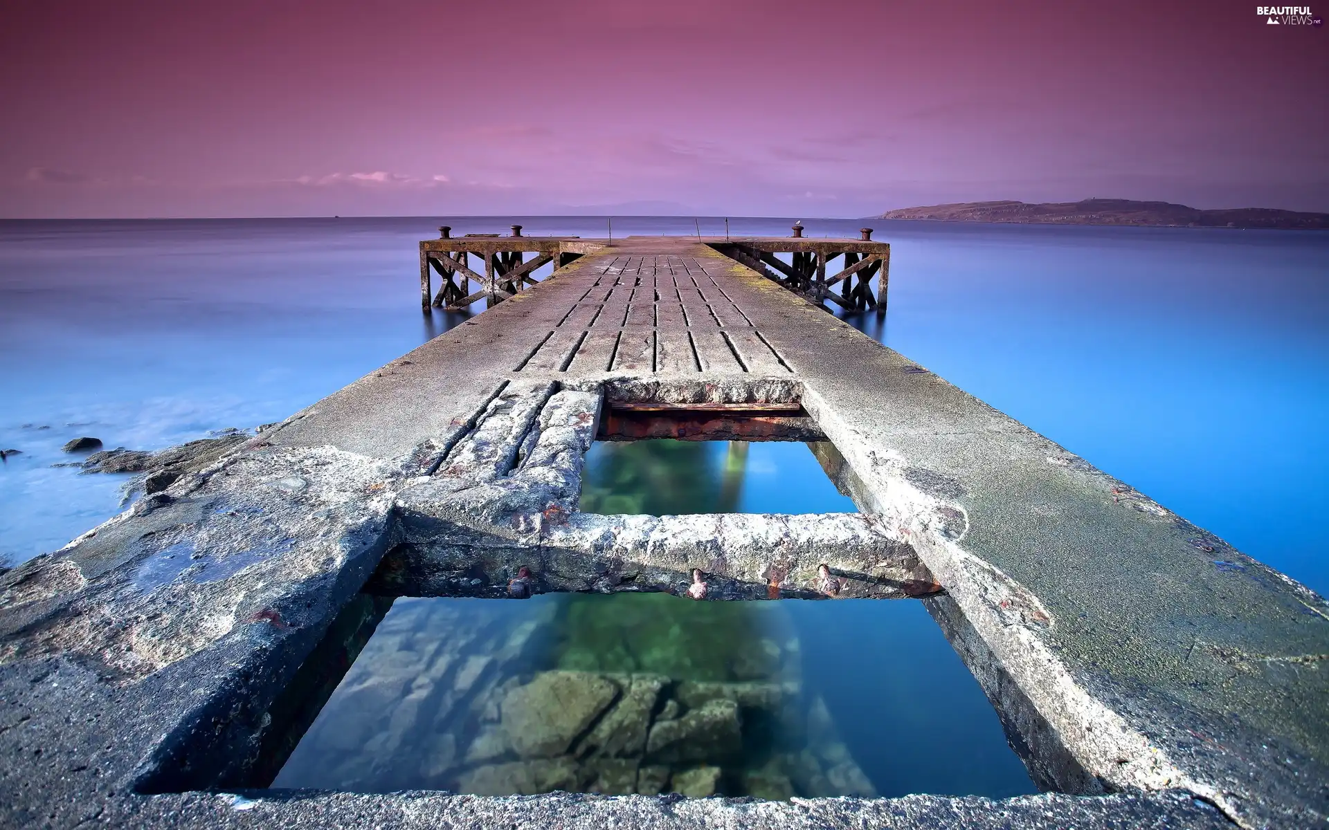 pier, sea, damaged