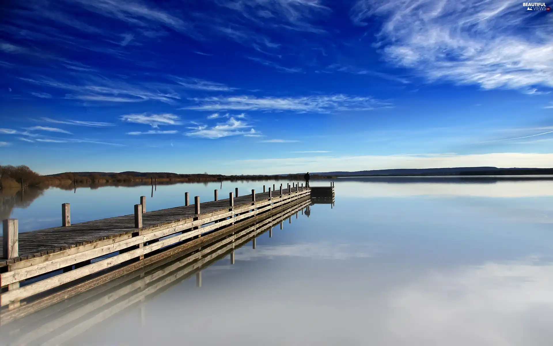 reflection, lake, Platform