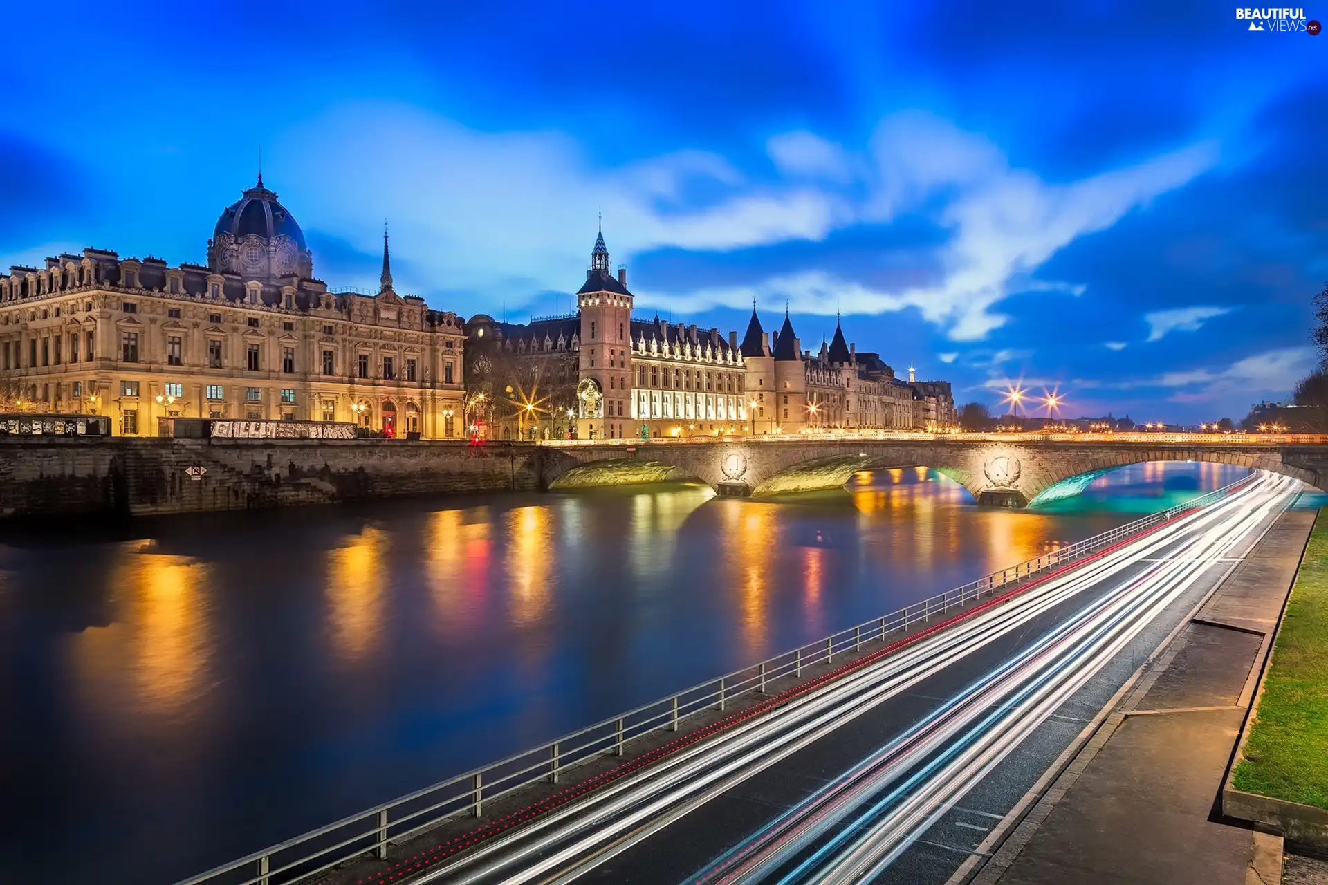 Paris, bridge, River, France