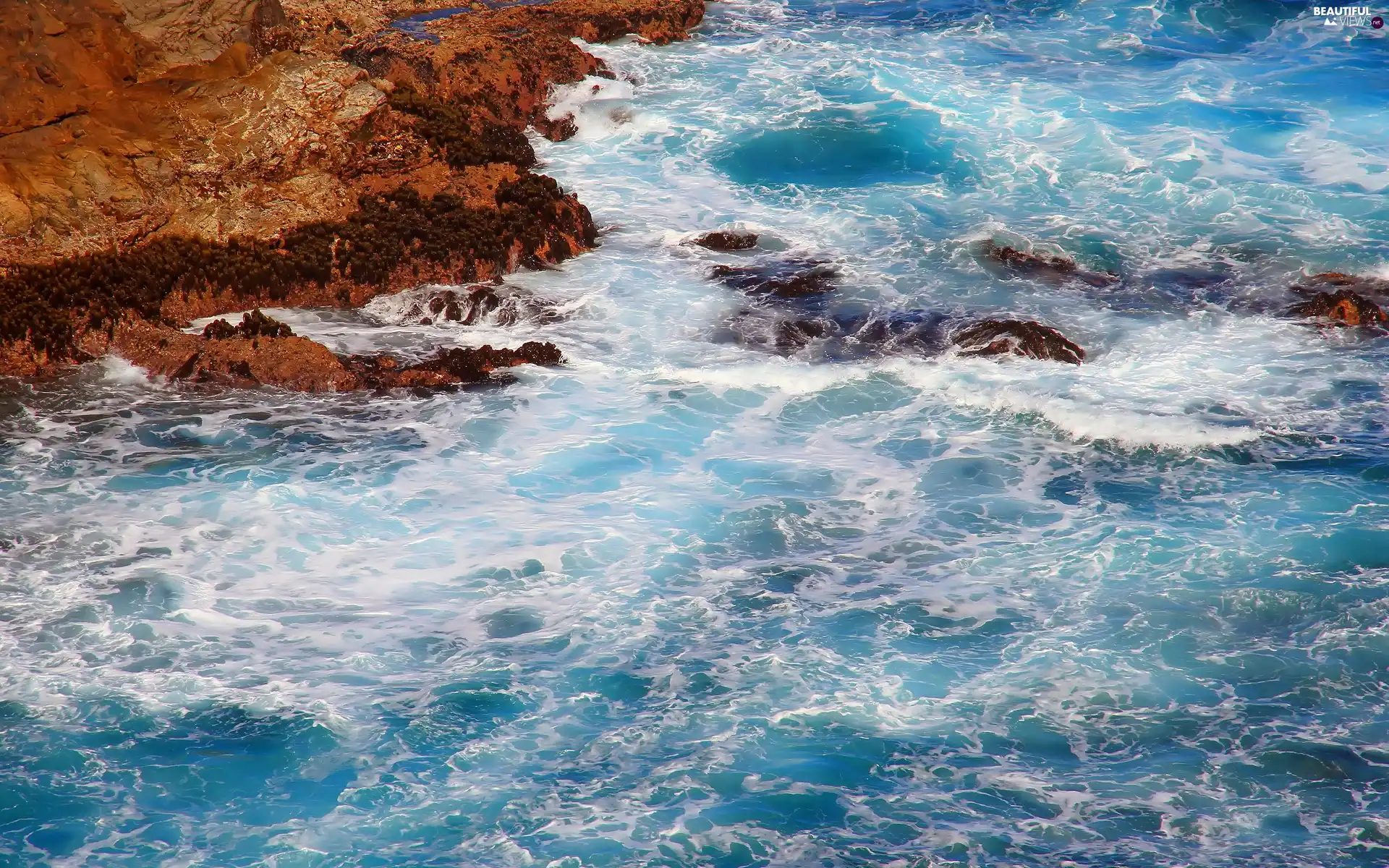 rocks, sea, projections