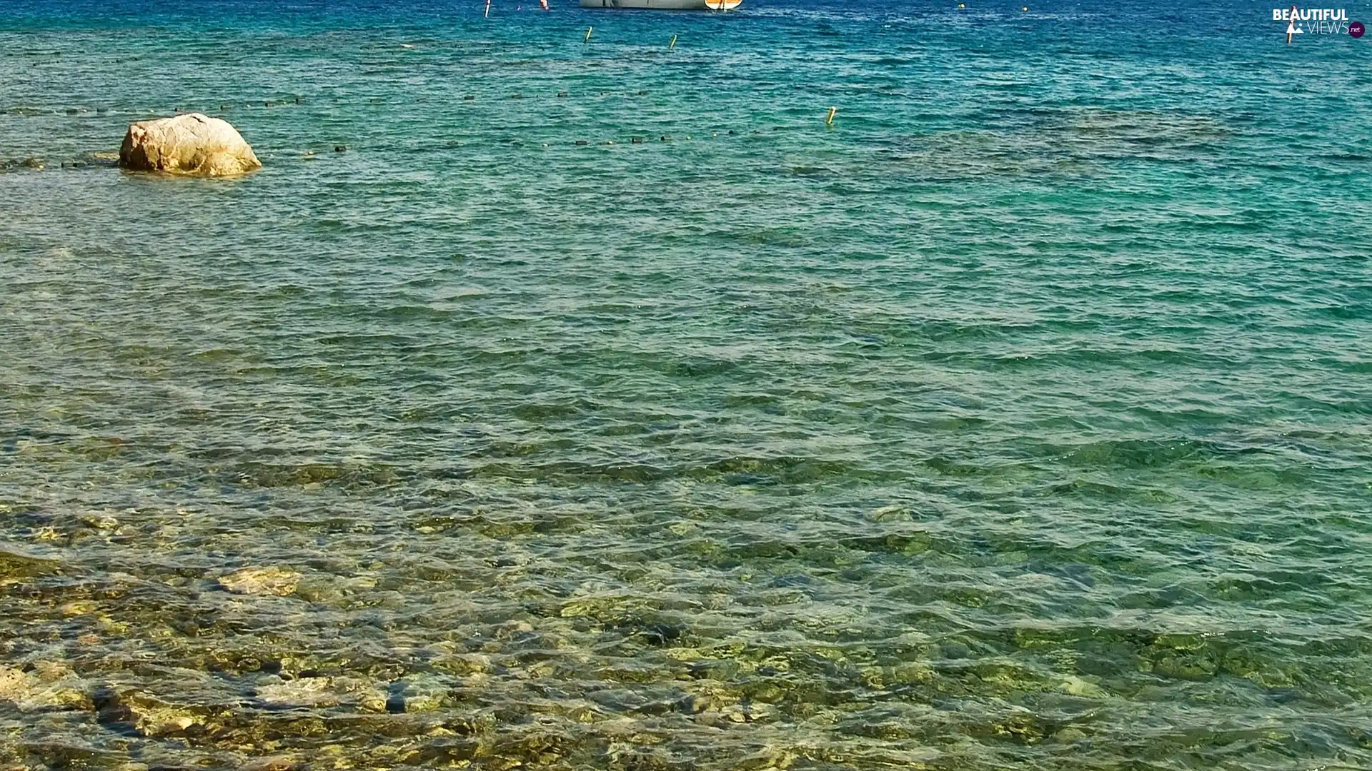 sea, Stones, rocks, Waves