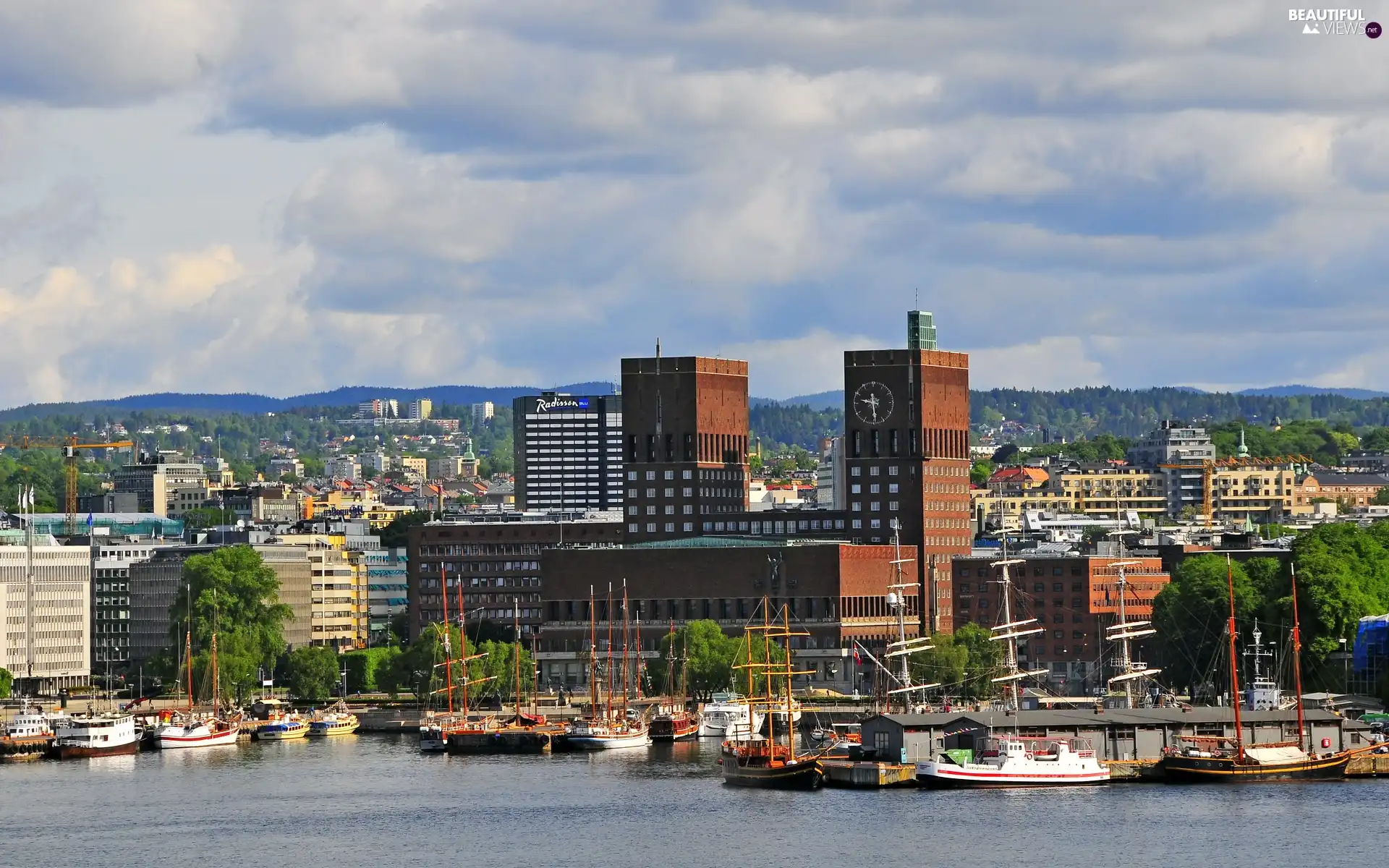 Town, Norway, sailboats, ##