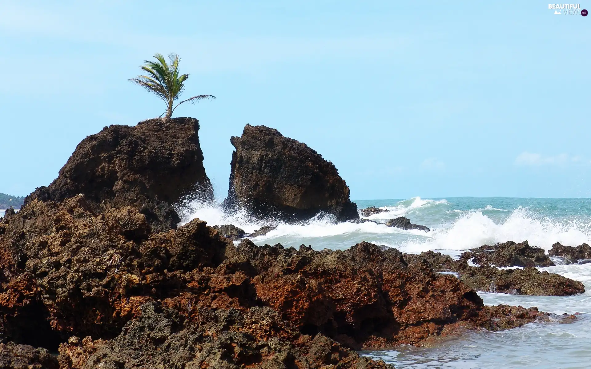 rocks, sea