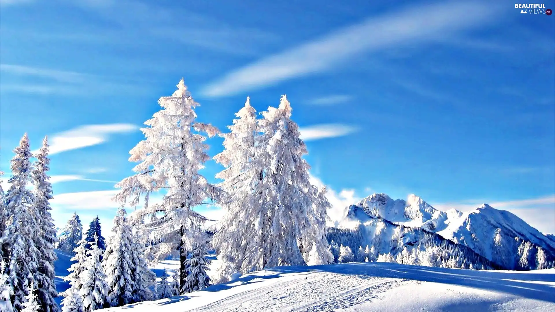 Christmas, Mountains, Sky, winter