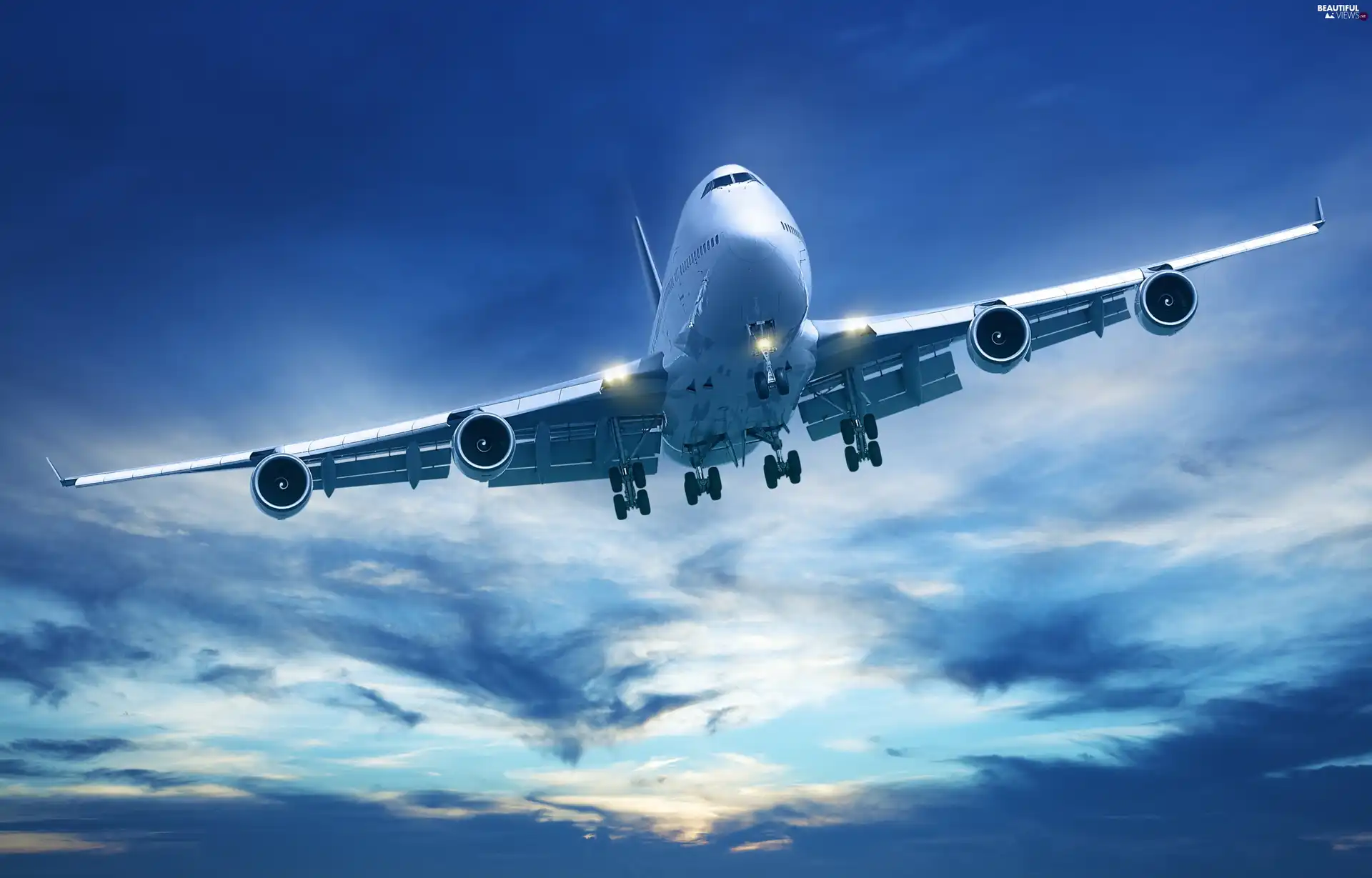 Sky, plane, clouds