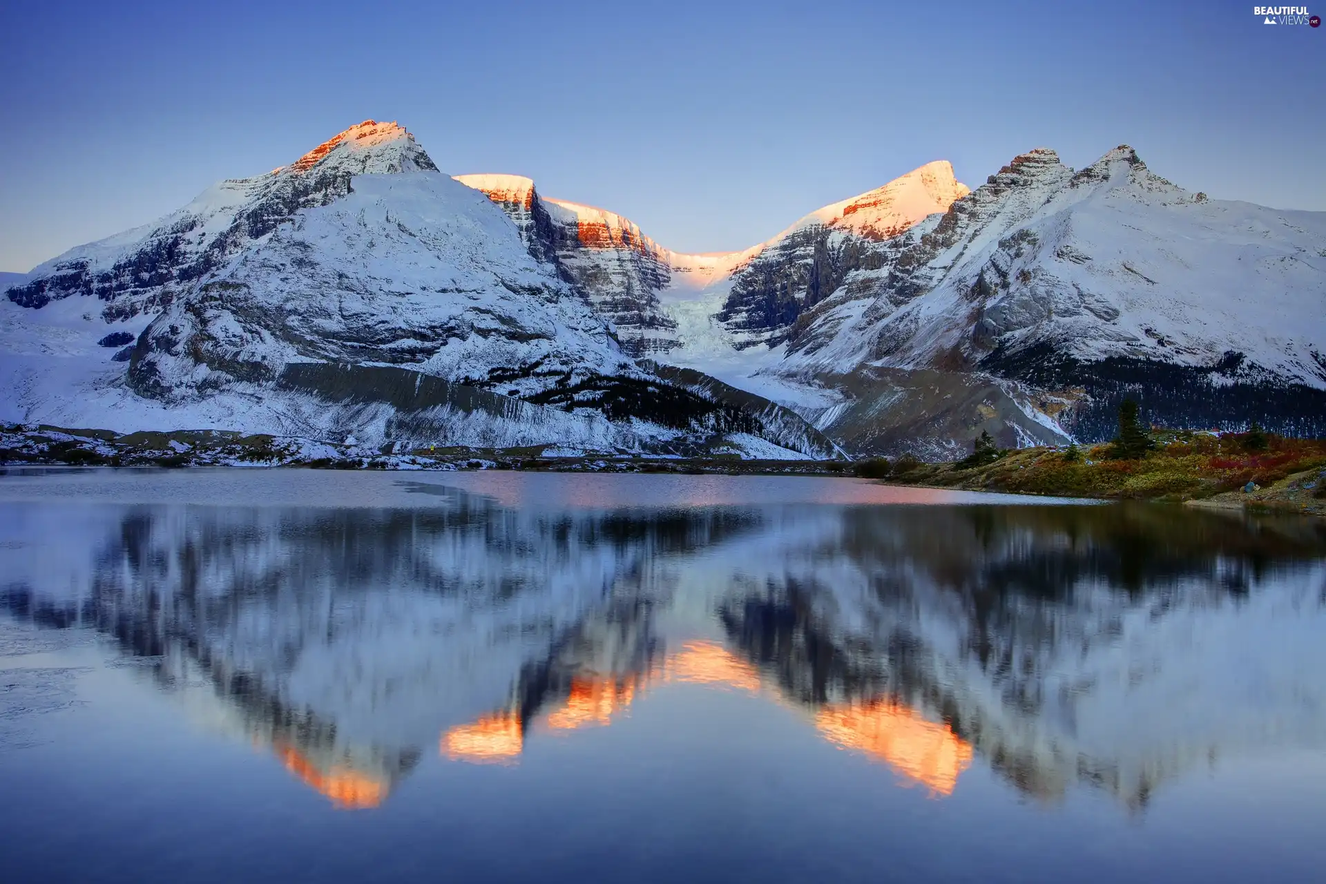 Sky, Mountains, lake