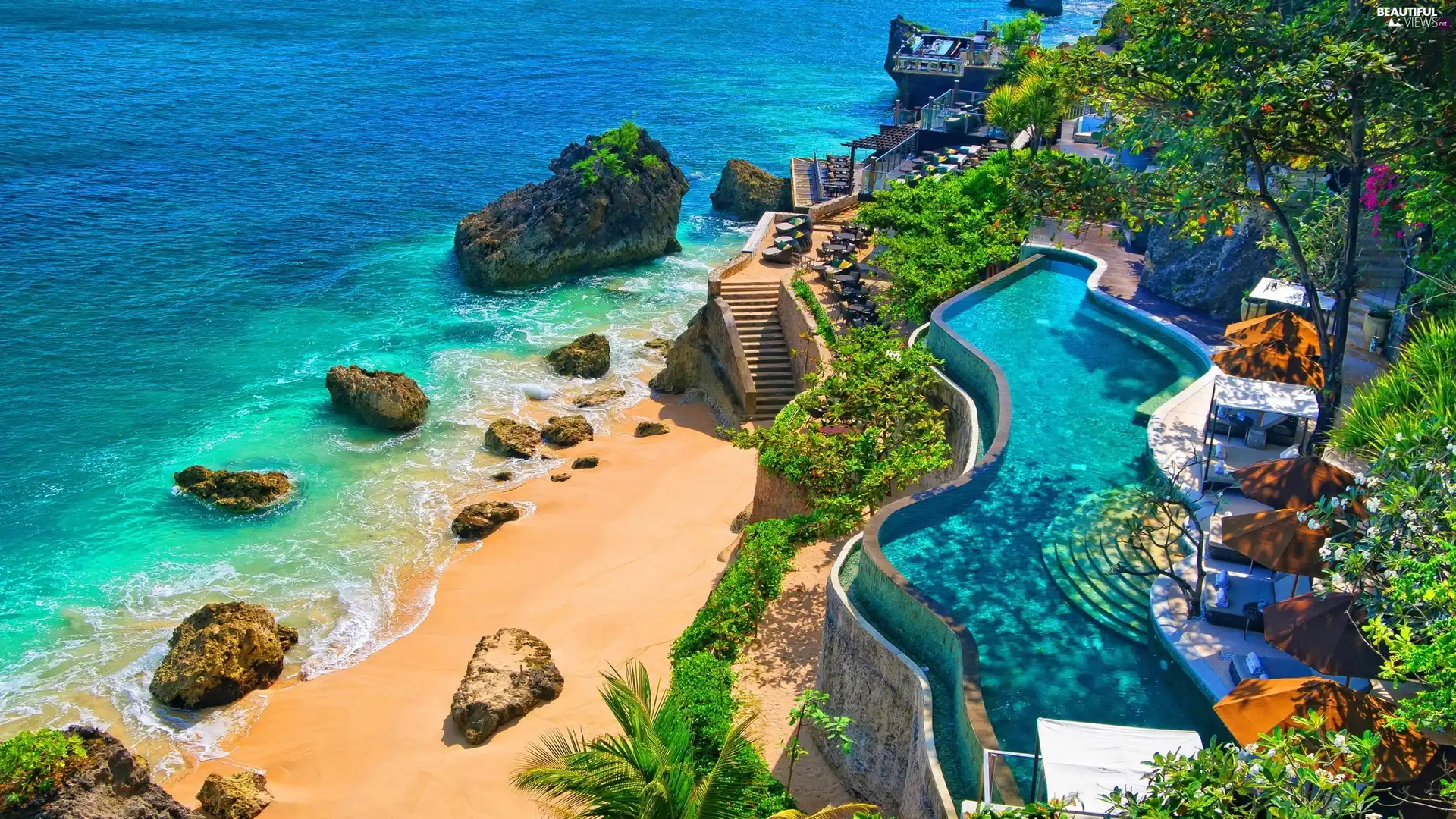 summer, Bali, Beaches, Pool, sea