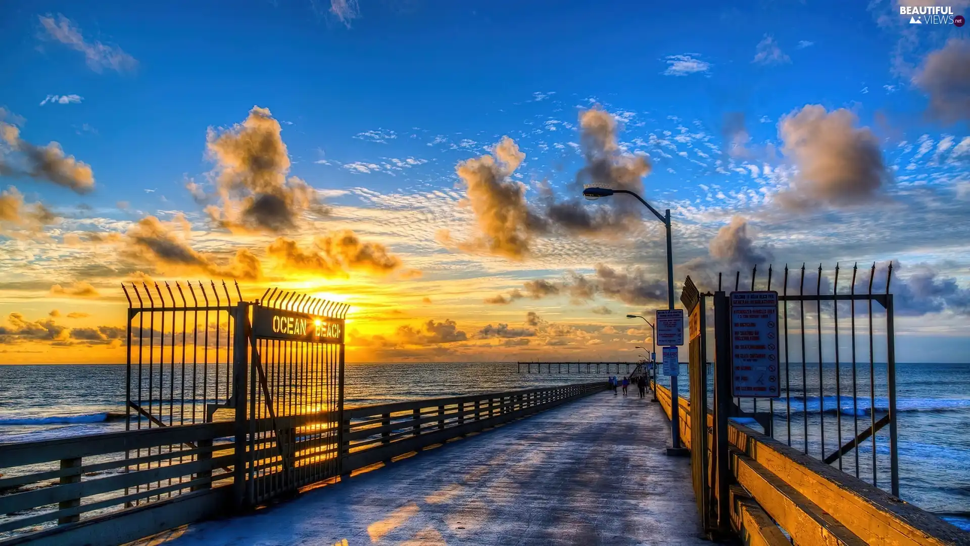 pier, west, sun, sea