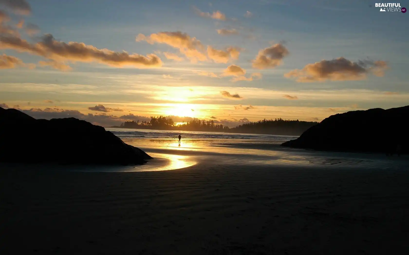 Stones rocks, west, sun, Beaches