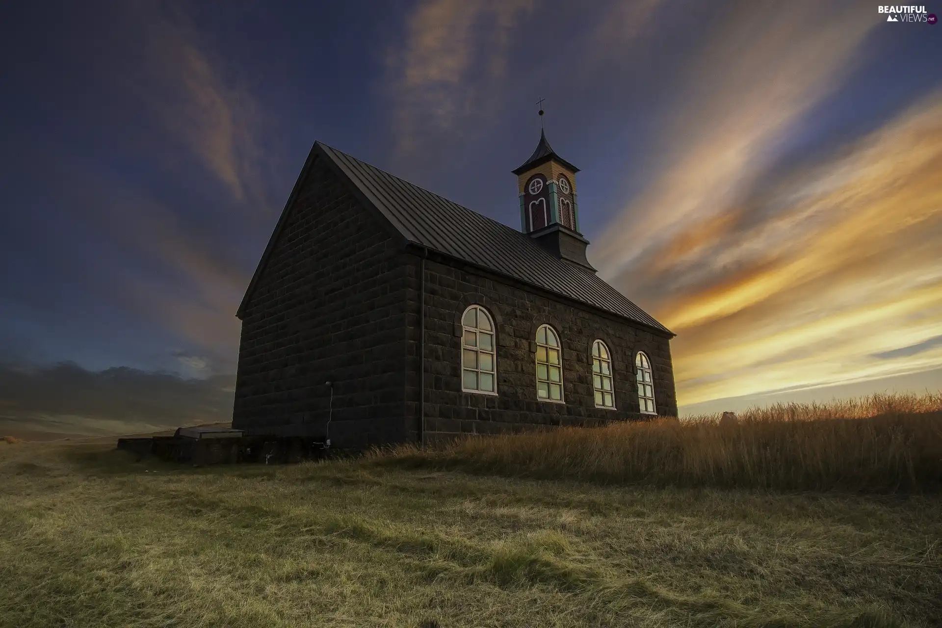 sun, church, west