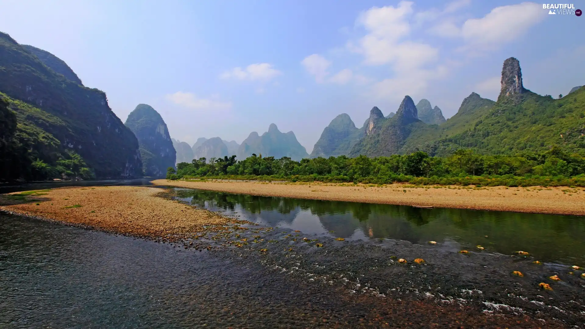 River, trees, viewes, Mountains