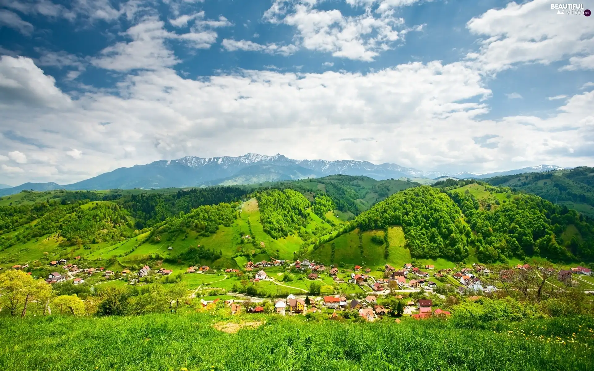 Mountains, The Hills, village, green ones