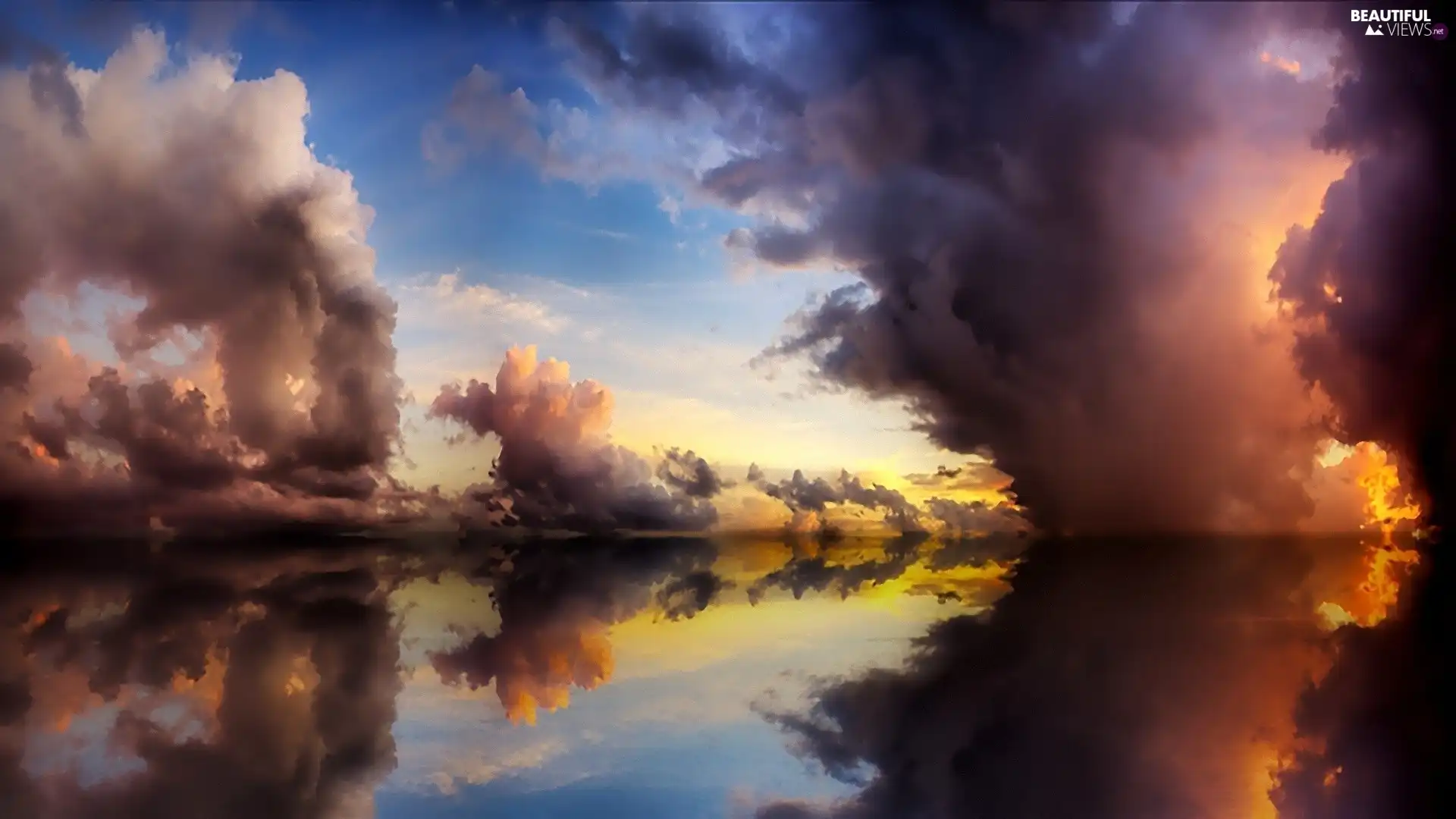 water, Sky, clouds