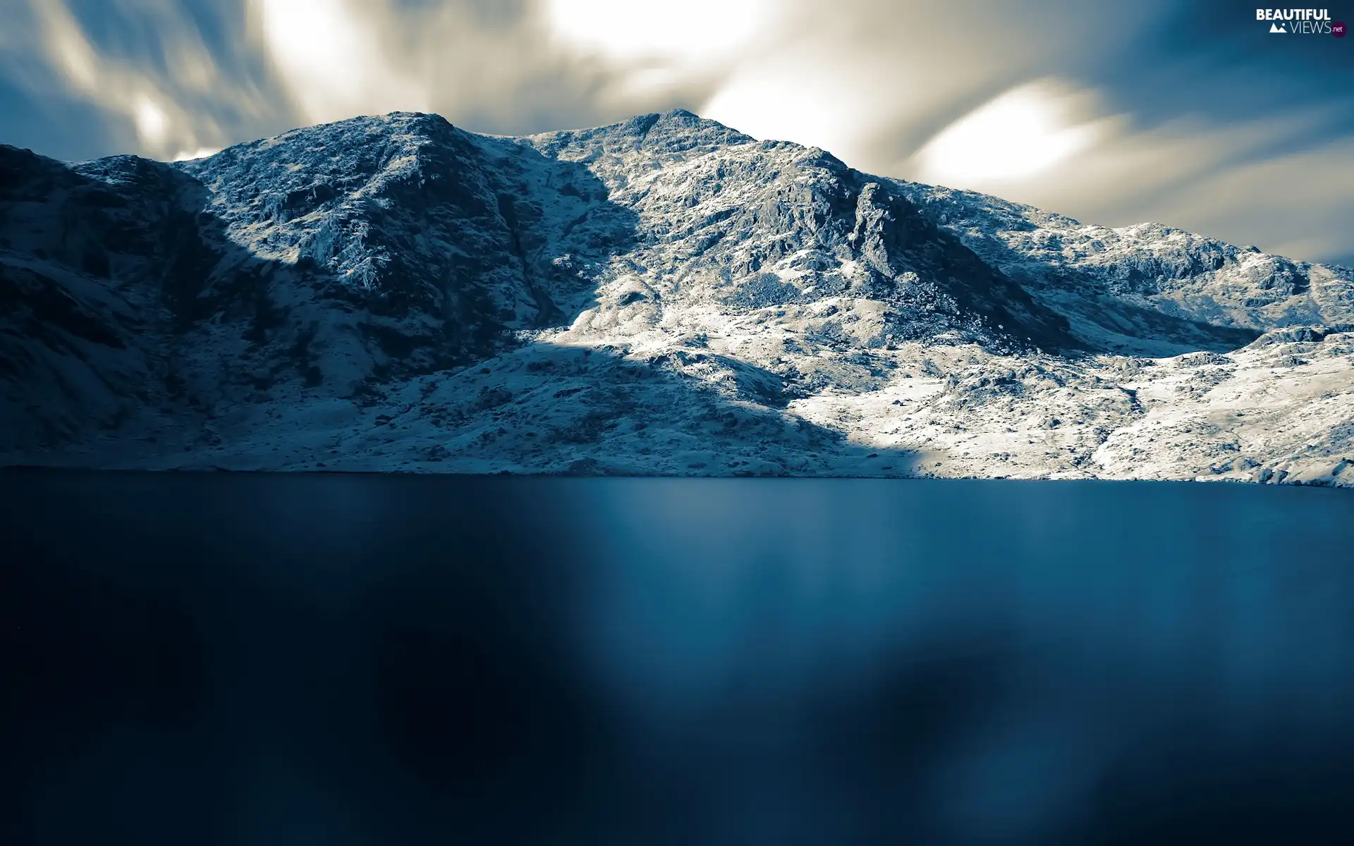 landscape, clouds, water, Mountains