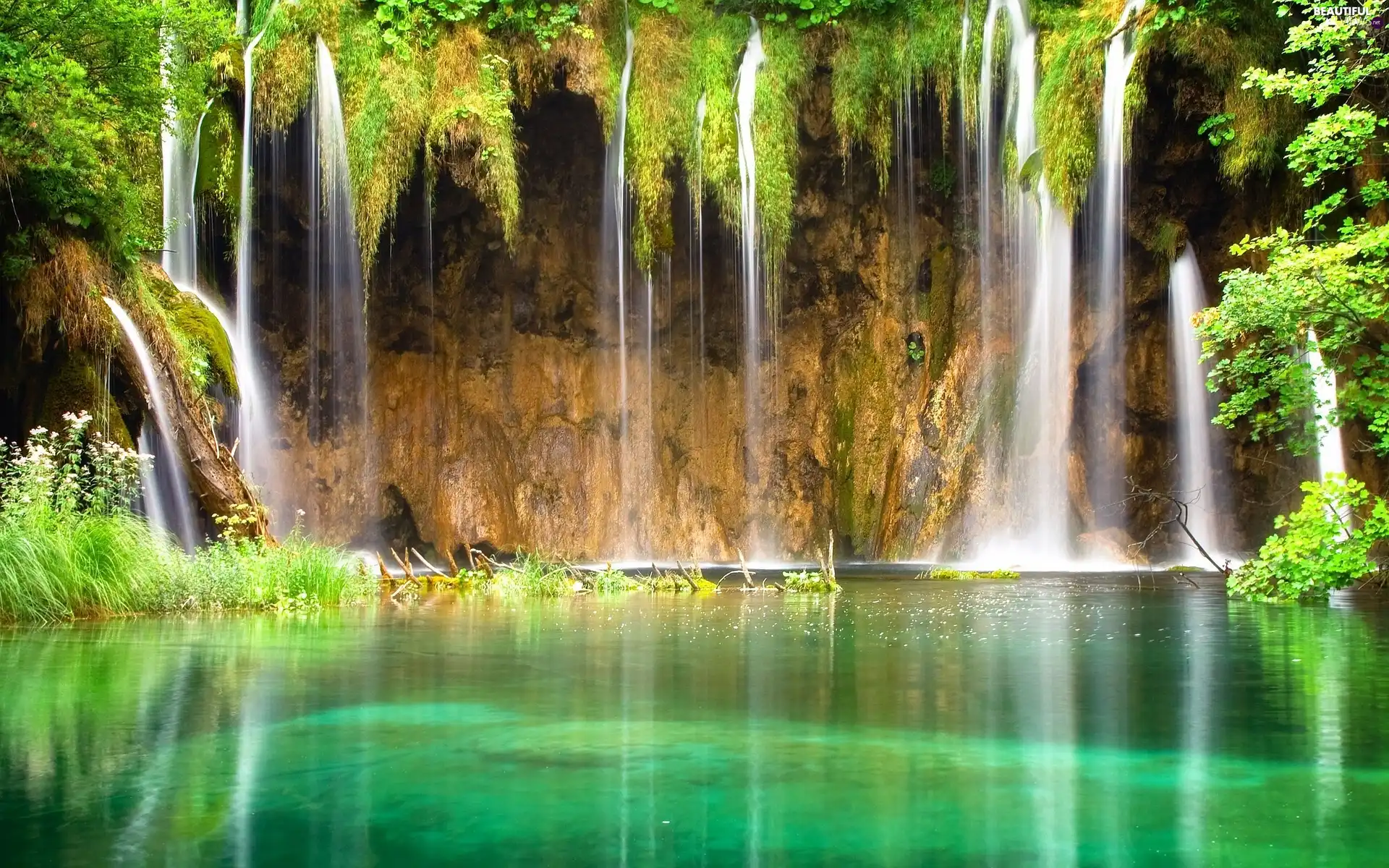 cave, waterfall - Beautiful views wallpapers: 2560x1600