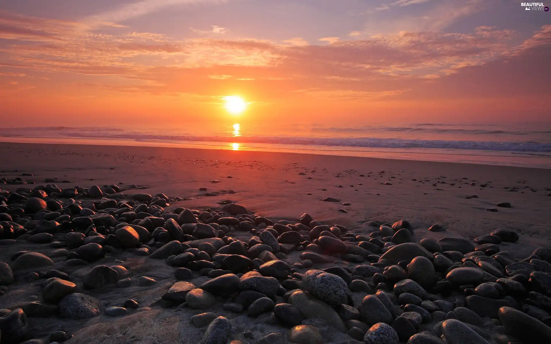 west, sun, sea, Stones, Beaches