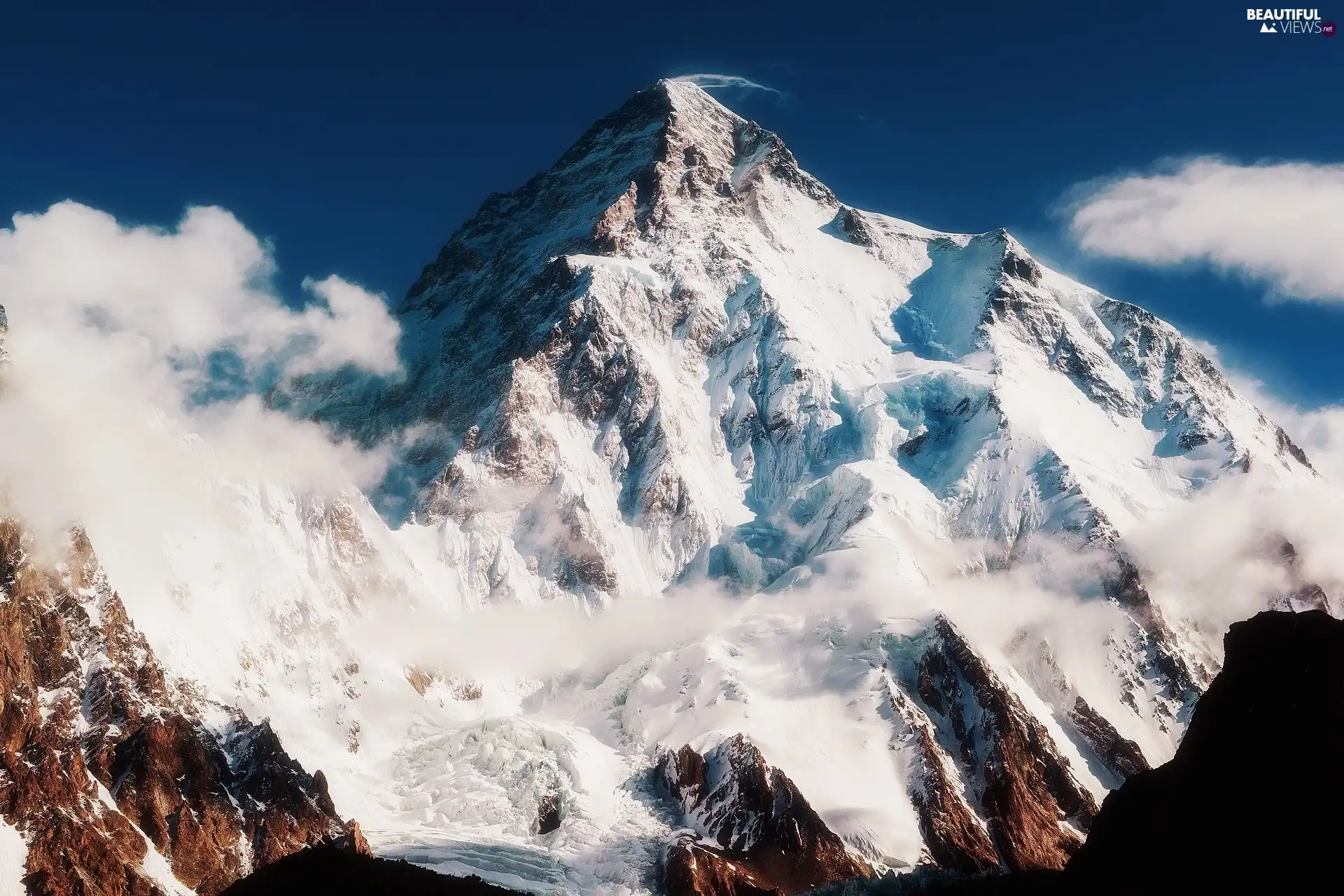 Mountains, peaks, winter, Snowy