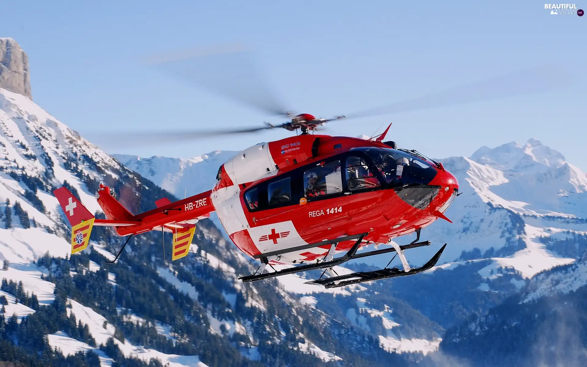 Switzerland, Helicopter, winter, Mountains