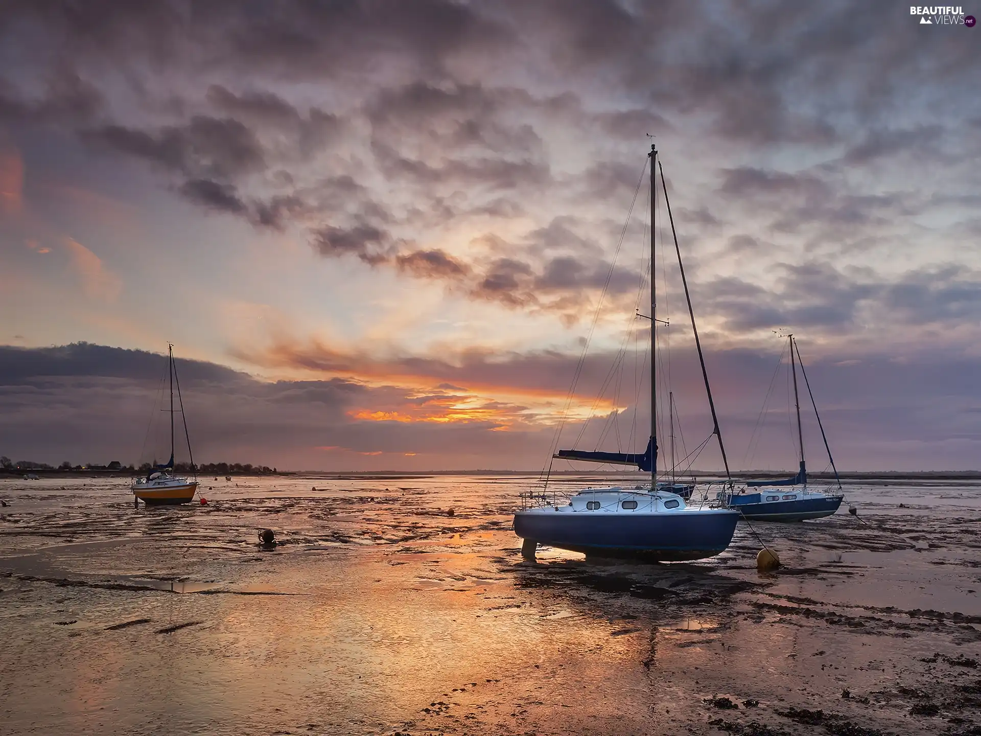 Yachts, west, sun